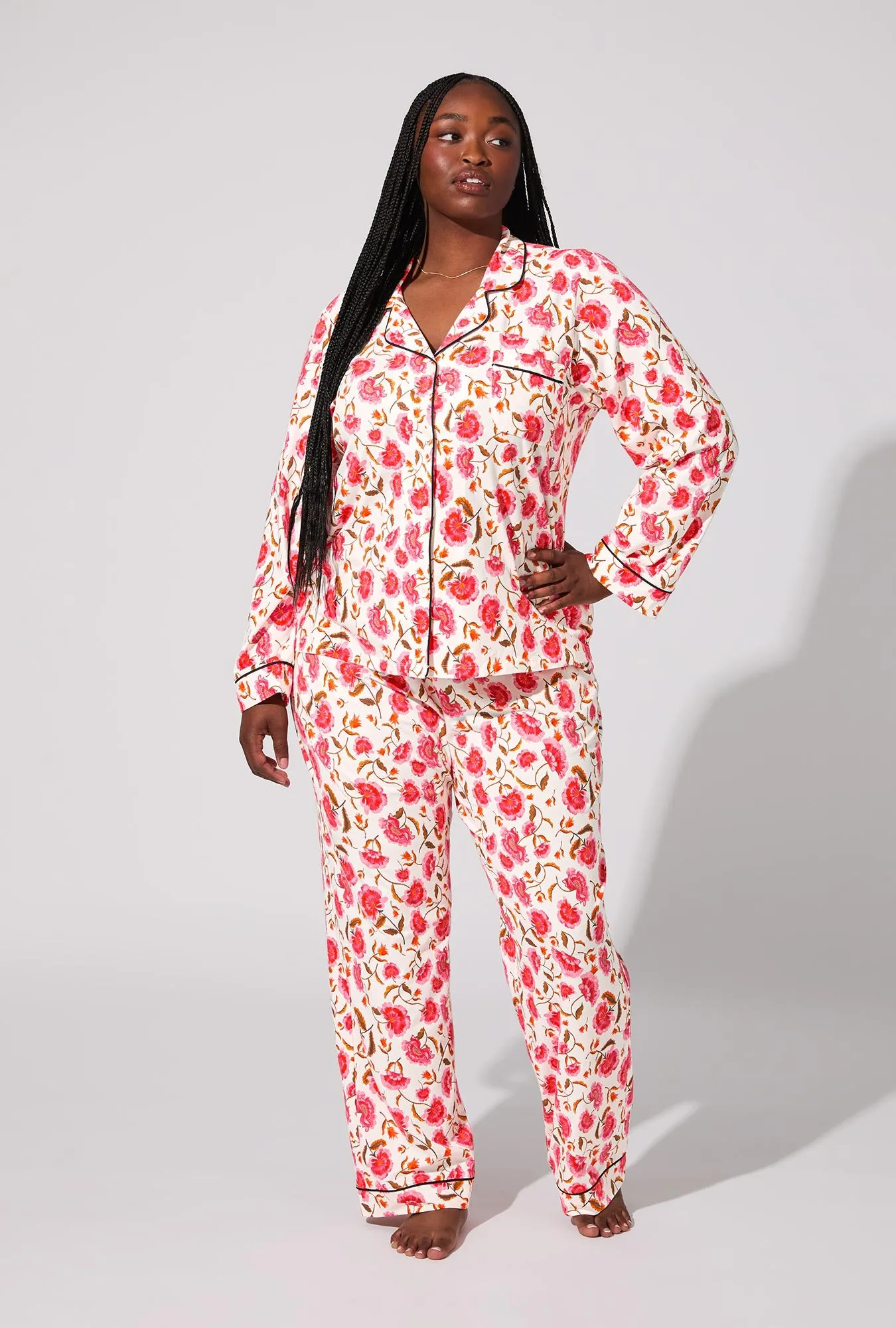 Fantasia Floral Long Sleeve Classic Stretch Jersey PJ Set sold by BedHead product image thumbnail 4