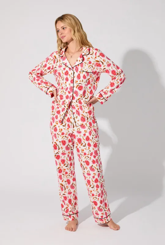 Fantasia Floral Long Sleeve Classic Stretch Jersey PJ Set sold by BedHead