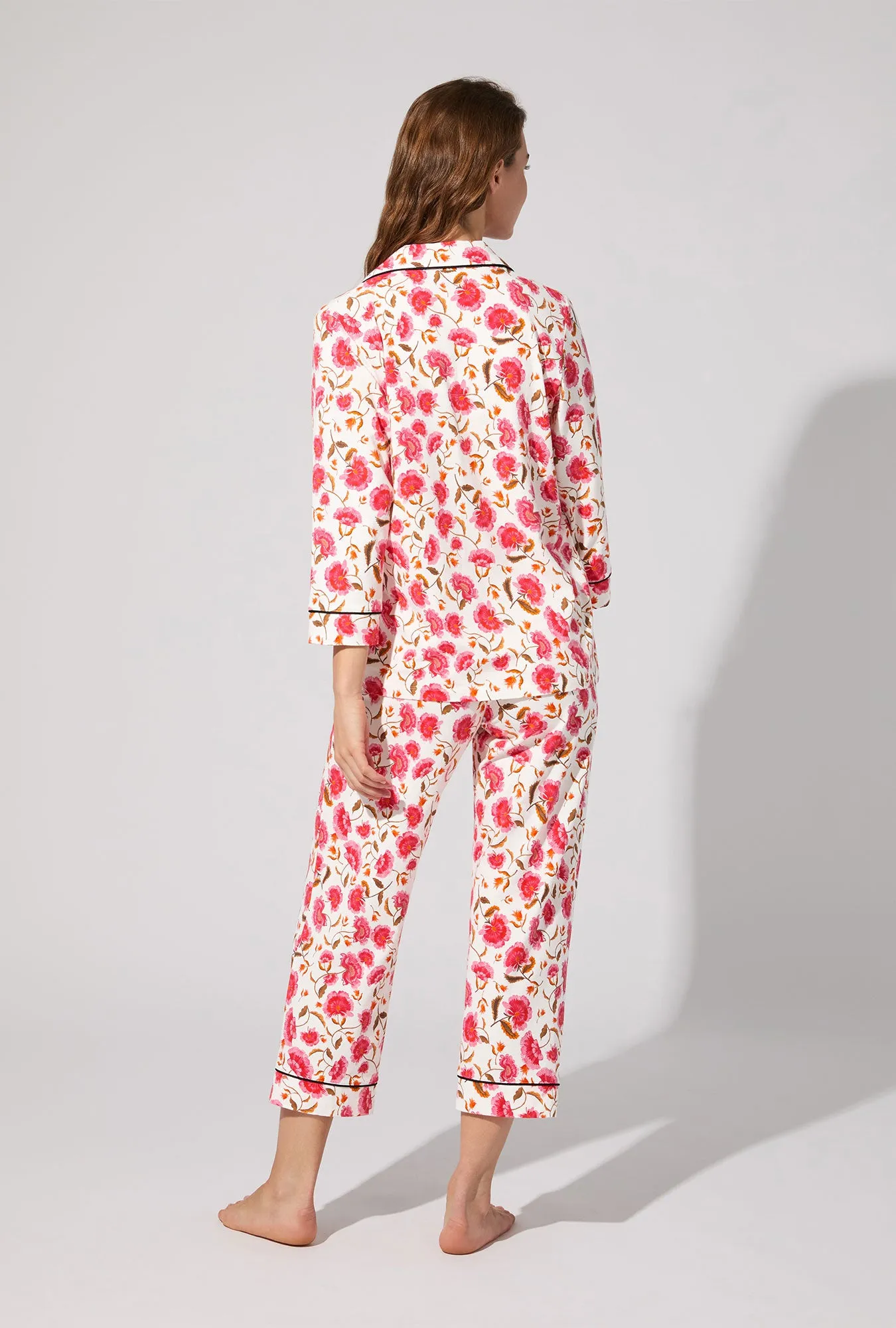 Fantasia Floral 3/4 Sleeve Classic Stretch Jersey Cropped PJ Set sold by BedHead product image thumbnail 3