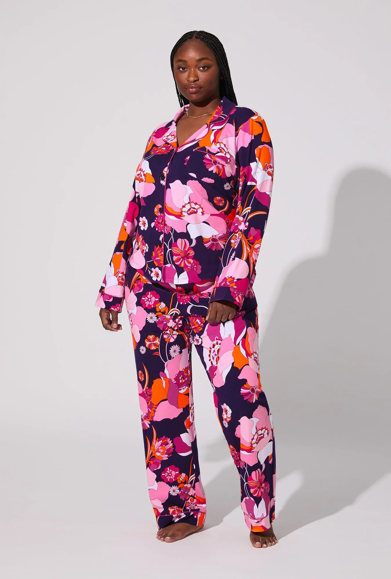 BedHead X Trina Turk Floral Medley Long Sleeve Classic Stretch Jersey PJ Set sold by BedHead product image thumbnail 5
