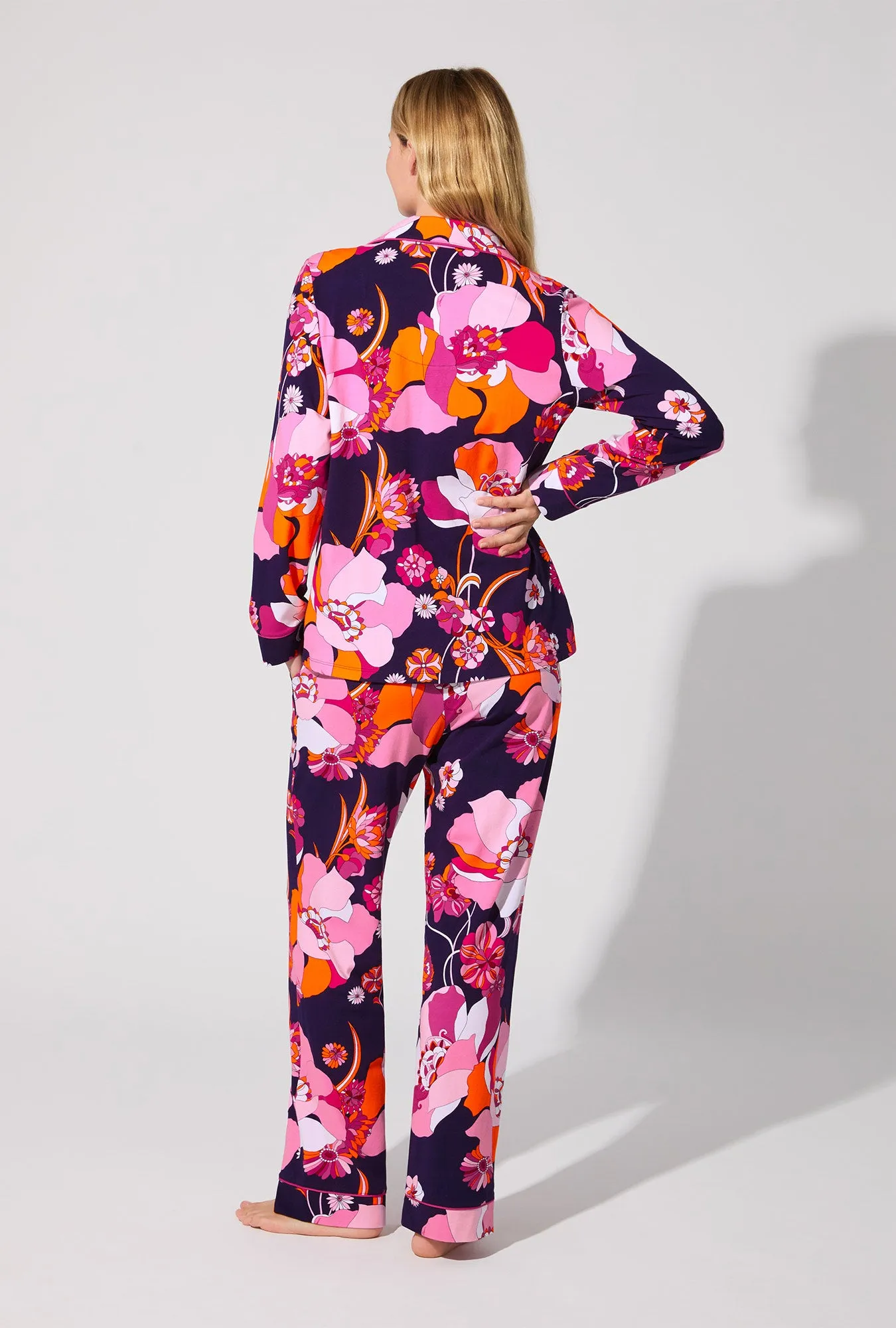 BedHead X Trina Turk Floral Medley Long Sleeve Classic Stretch Jersey PJ Set sold by BedHead product image thumbnail 3