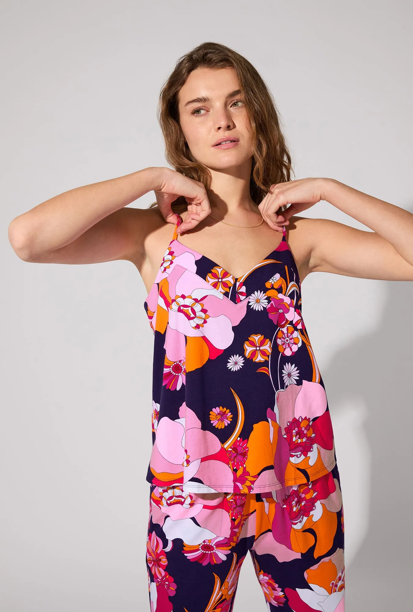 BedHead X Trina Turk Floral Medley Cami Tank Stretch Jersey Long PJ Set sold by BedHead product image thumbnail 5