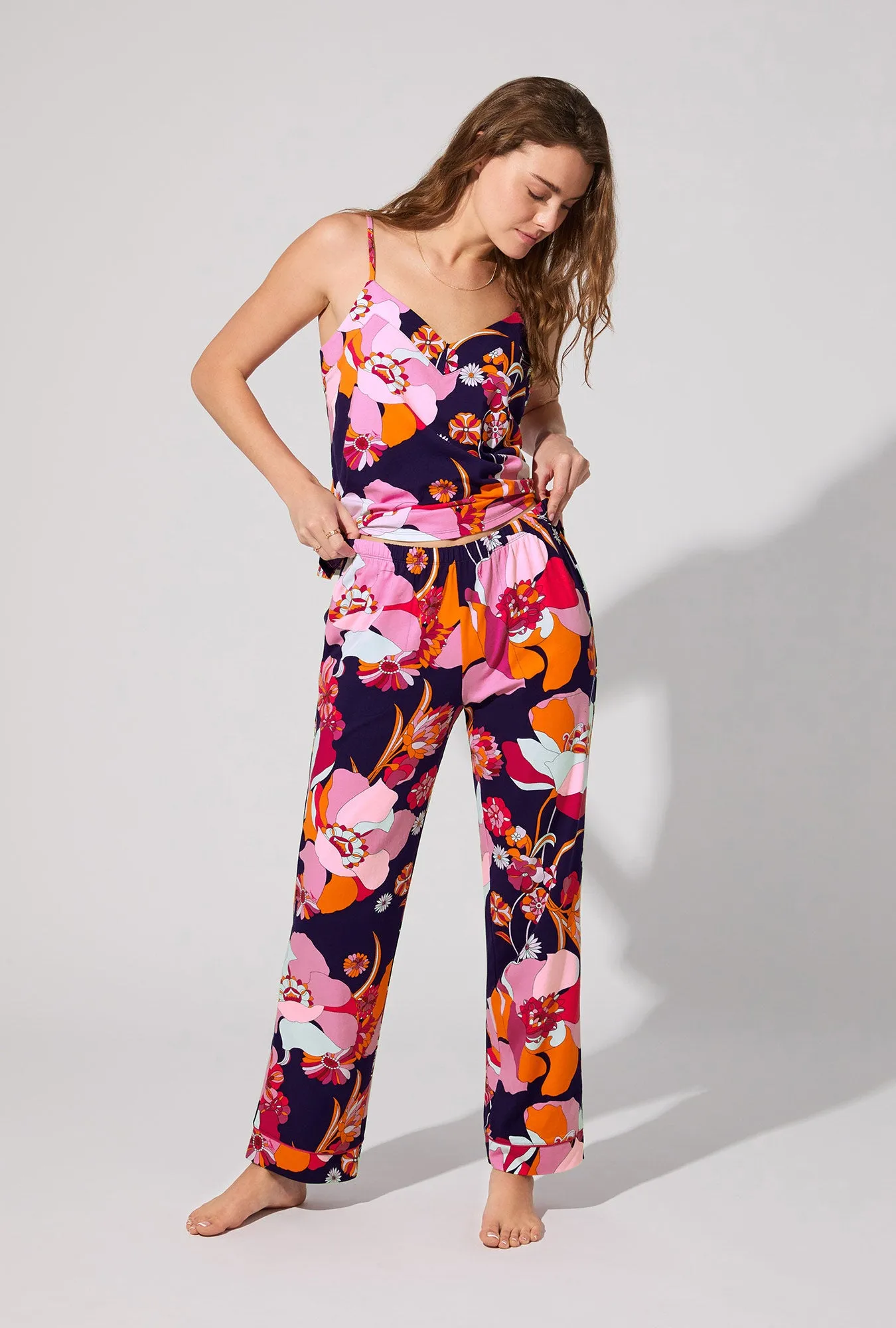 BedHead X Trina Turk Floral Medley Cami Tank Stretch Jersey Long PJ Set sold by BedHead product image thumbnail 2