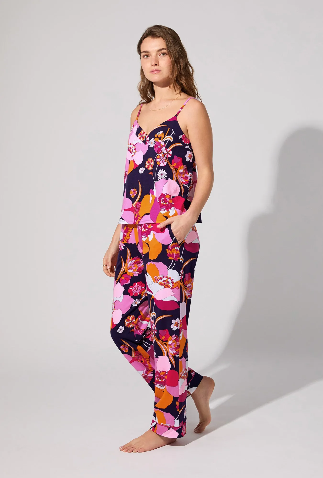 BedHead X Trina Turk Floral Medley Cami Tank Stretch Jersey Long PJ Set sold by BedHead product image thumbnail 3