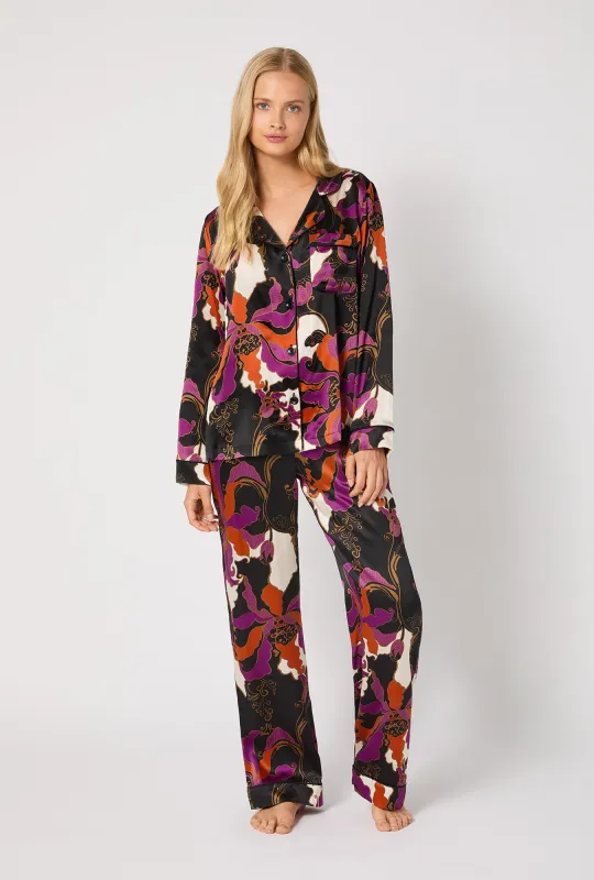 BedHead X Trina Turk Fall Floral Long Sleeve Classic Washable Silk PJ Set sold by BedHead