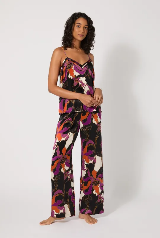 BedHead X Trina Turk Fall Floral Cami Tank Woven Washable Silk Long PJ Set sold by BedHead