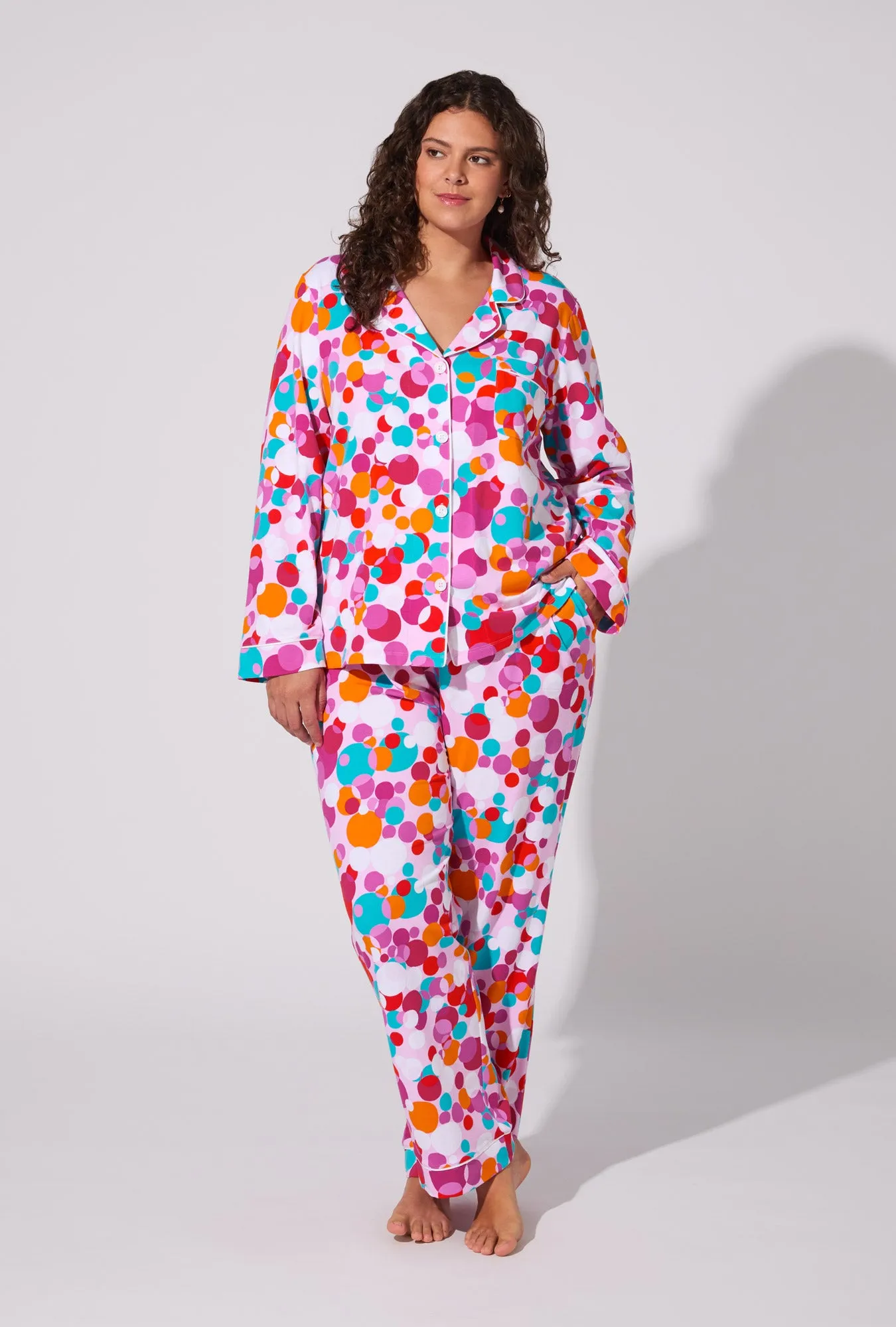 BedHead X Trina Turk Bubble Dots Long Sleeve Classic Stretch Jersey PJ Set sold by BedHead product image thumbnail 5
