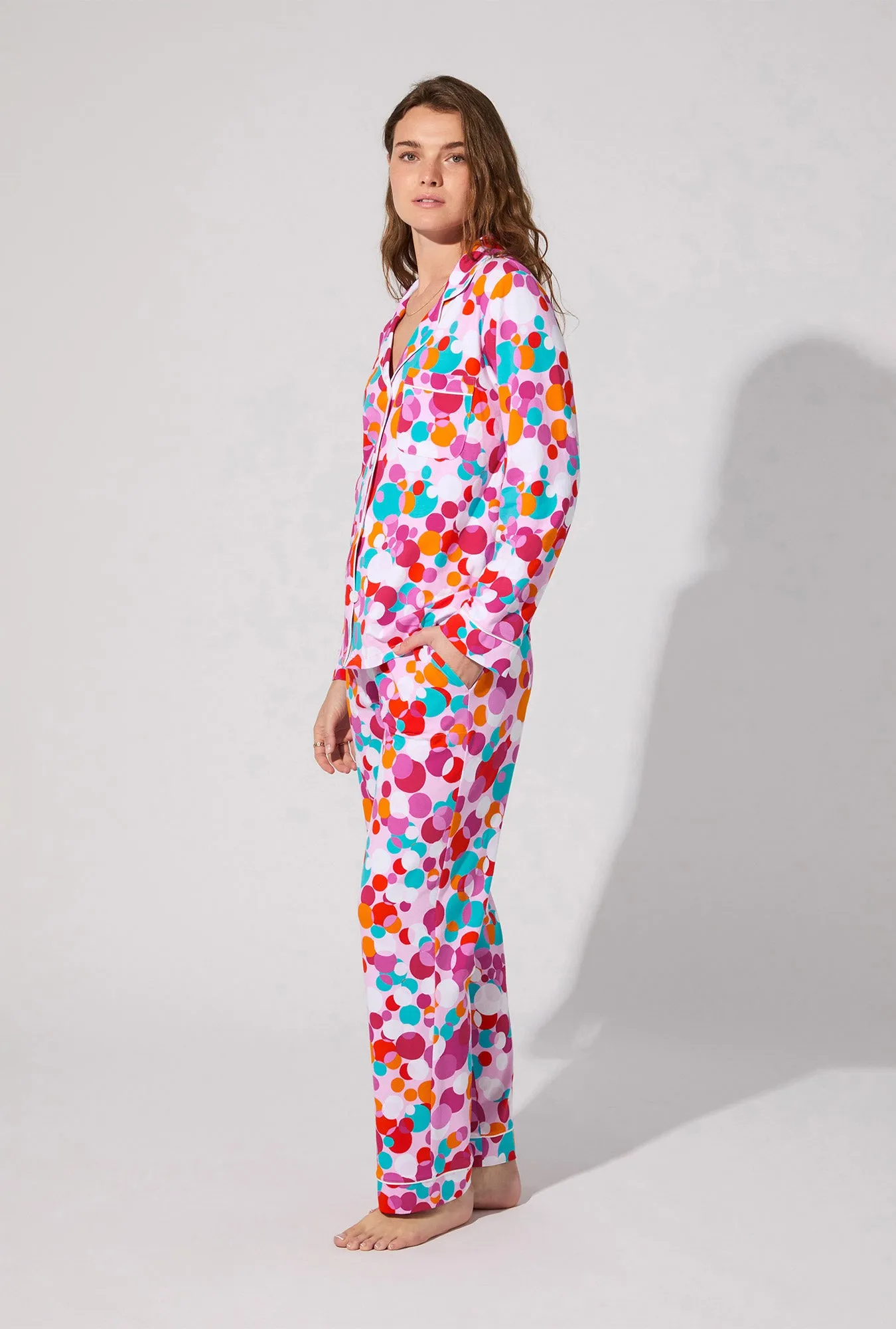 BedHead X Trina Turk Bubble Dots Long Sleeve Classic Stretch Jersey PJ Set sold by BedHead product image thumbnail 3