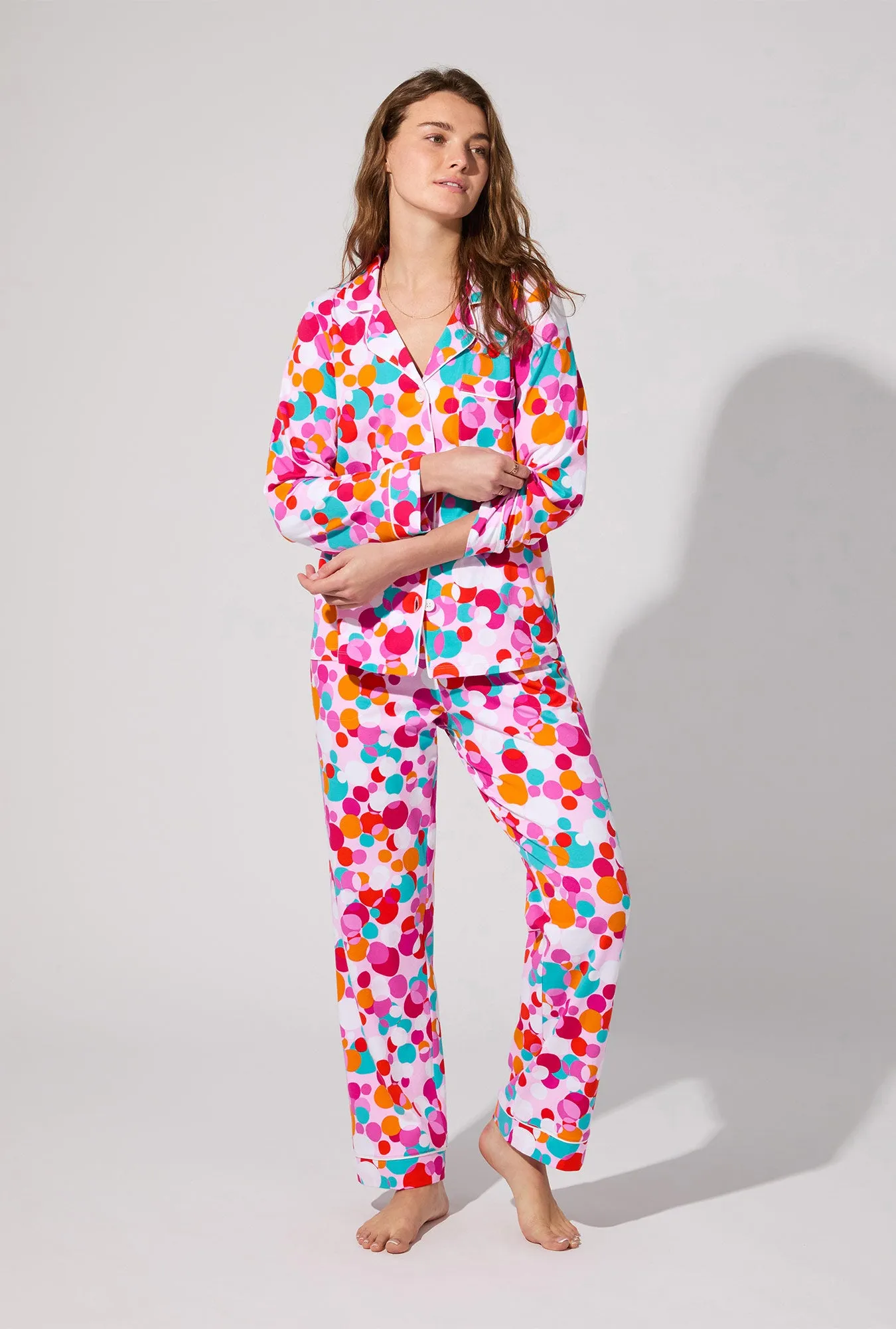 BedHead X Trina Turk Bubble Dots Long Sleeve Classic Stretch Jersey PJ Set sold by BedHead product image thumbnail 2