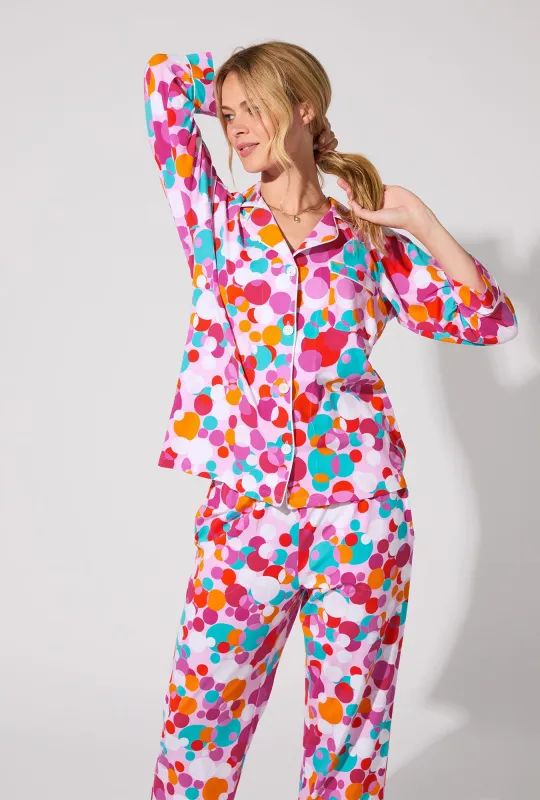 BedHead X Trina Turk Bubble Dots 3/4 Sleeve Classic Stretch Jersey Cropped PJ Set sold by BedHead