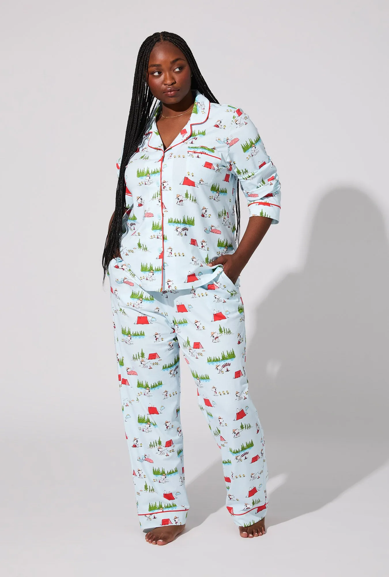 Peanuts® Camp Snoopy Long Sleeve Classic Stretch Jersey PJ Set sold by BedHead product image thumbnail 5