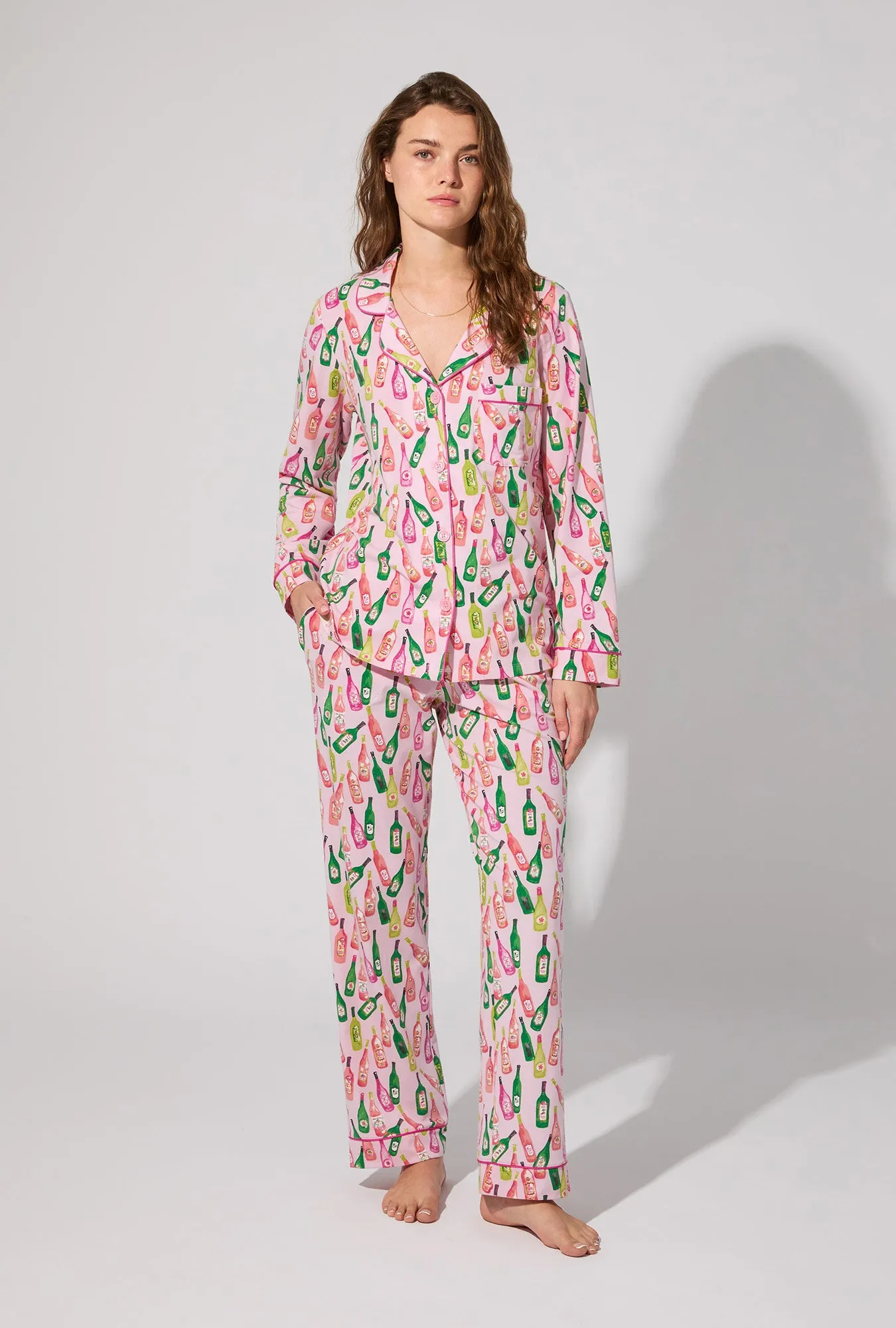 Wine Tour Long Sleeve Classic Stretch Jersey PJ Set sold by BedHead