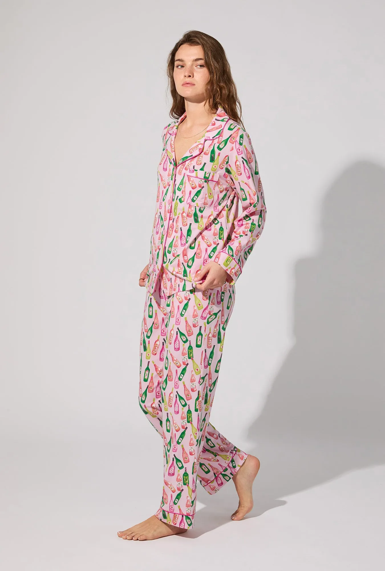 Wine Tour Long Sleeve Classic Stretch Jersey PJ Set sold by BedHead product image thumbnail 2