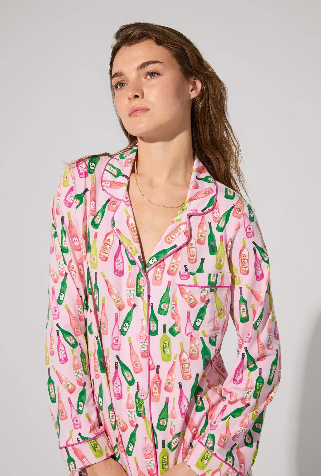 Wine Tour Long Sleeve Classic Stretch Jersey PJ Set sold by BedHead product image thumbnail 4