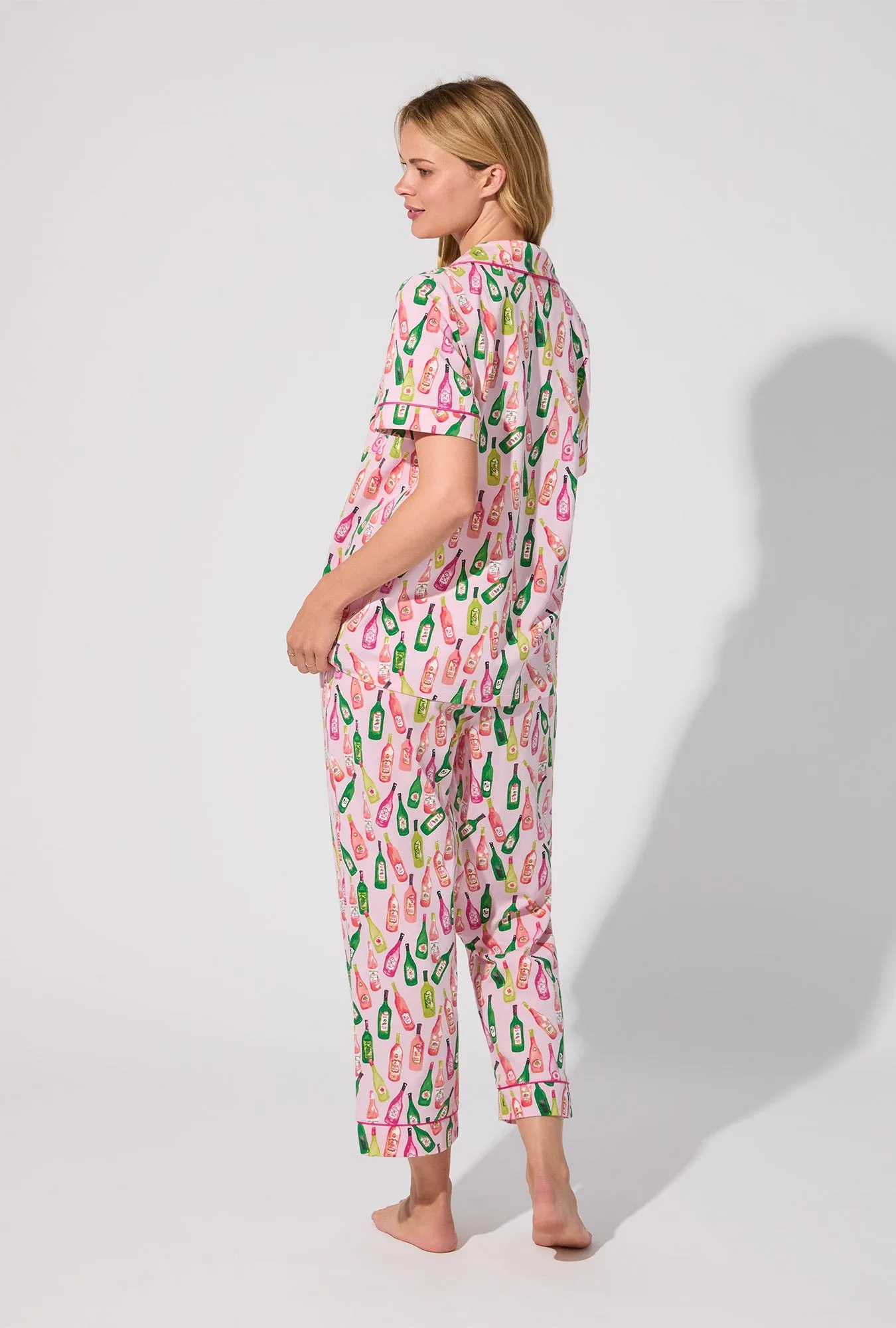 Wine Tour Short Sleeve Classic Stretch Jersey Cropped PJ Set sold by BedHead product image thumbnail 4