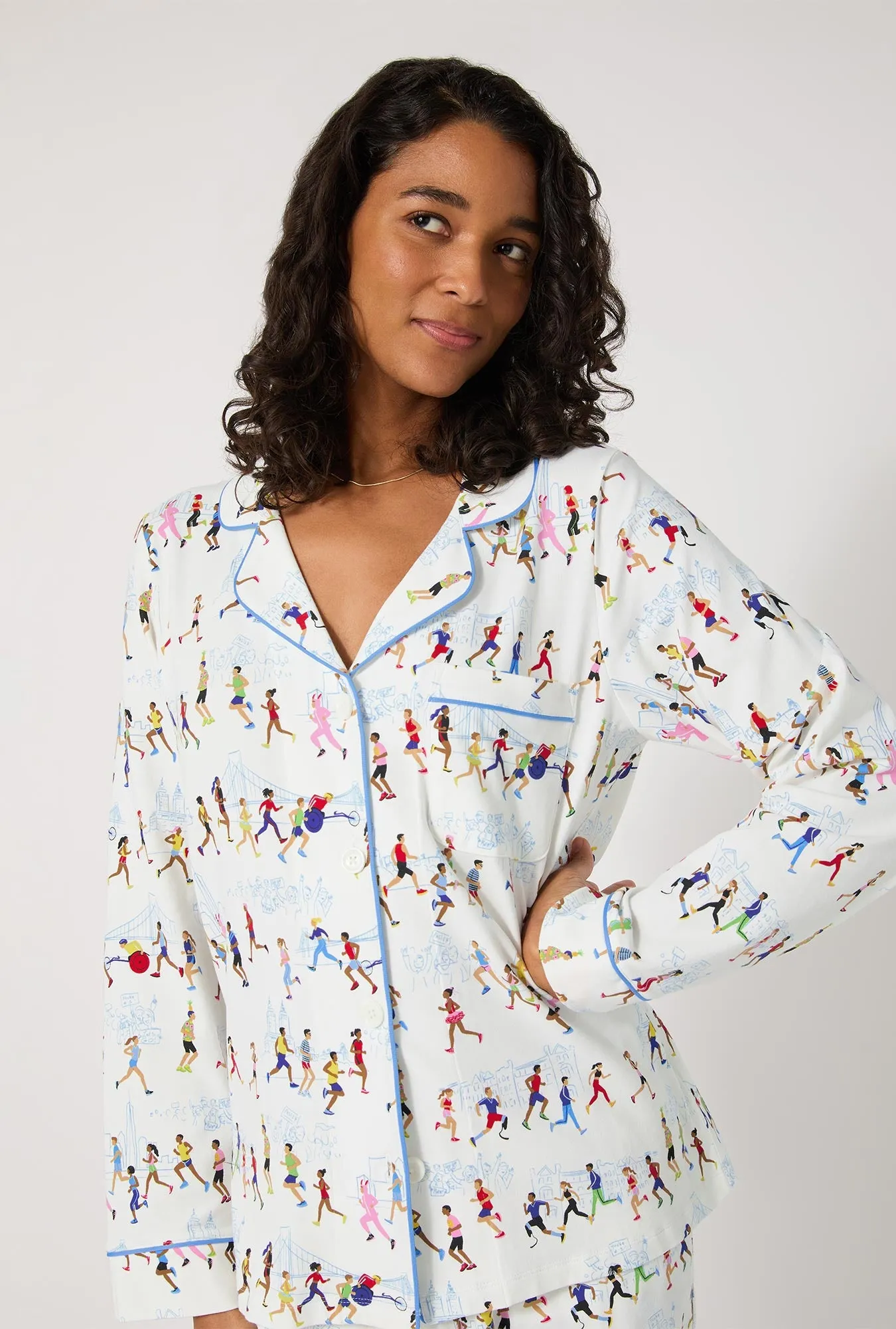 Run NYC Run Long Sleeve Classic Stretch Jersey Pj Set sold by BedHead product image thumbnail 4