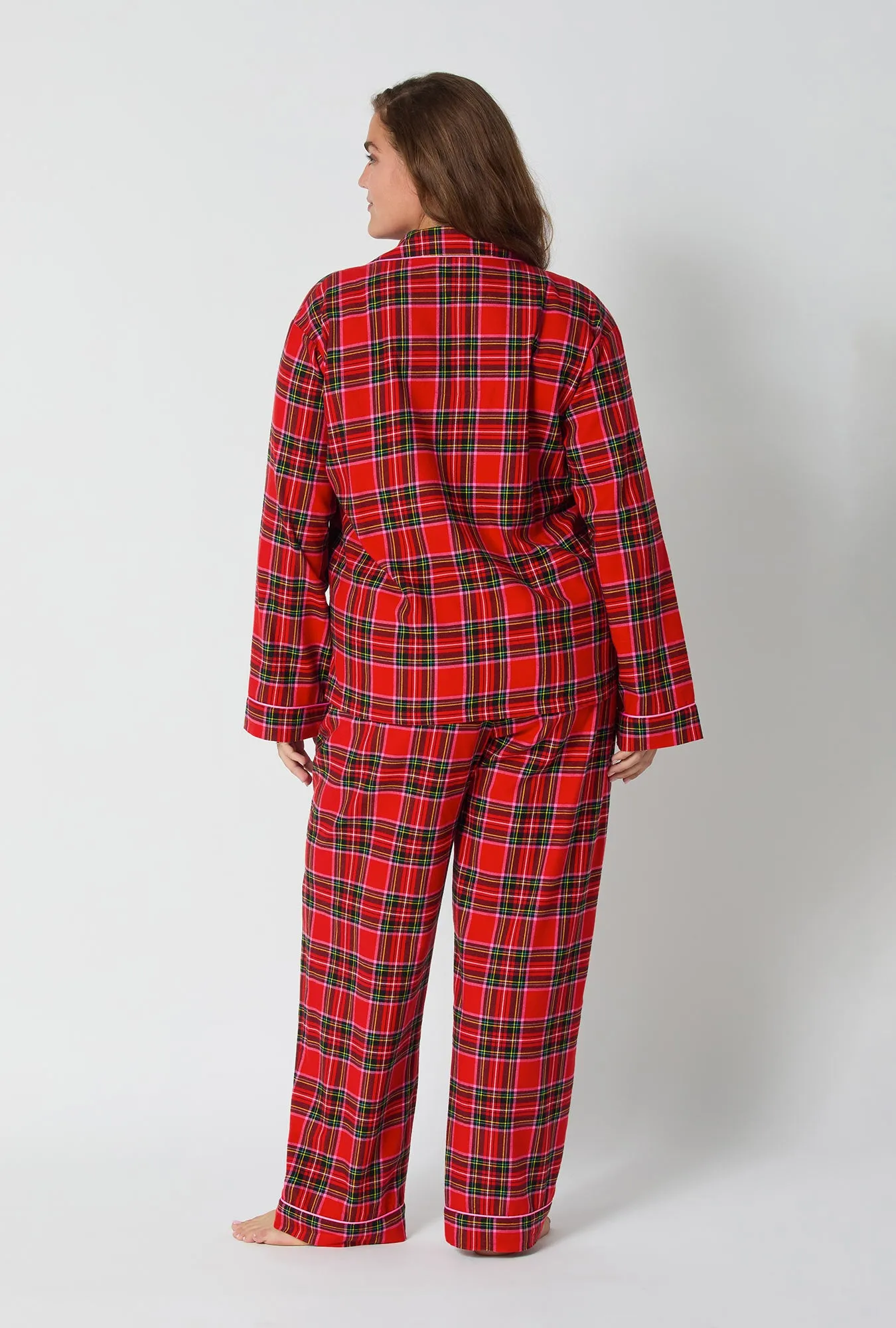 BedHead X Trina Turk Christmas Plaid Long Sleeve Classic Woven Portuguese Flannel PJ Set sold by BedHead product image thumbnail 5