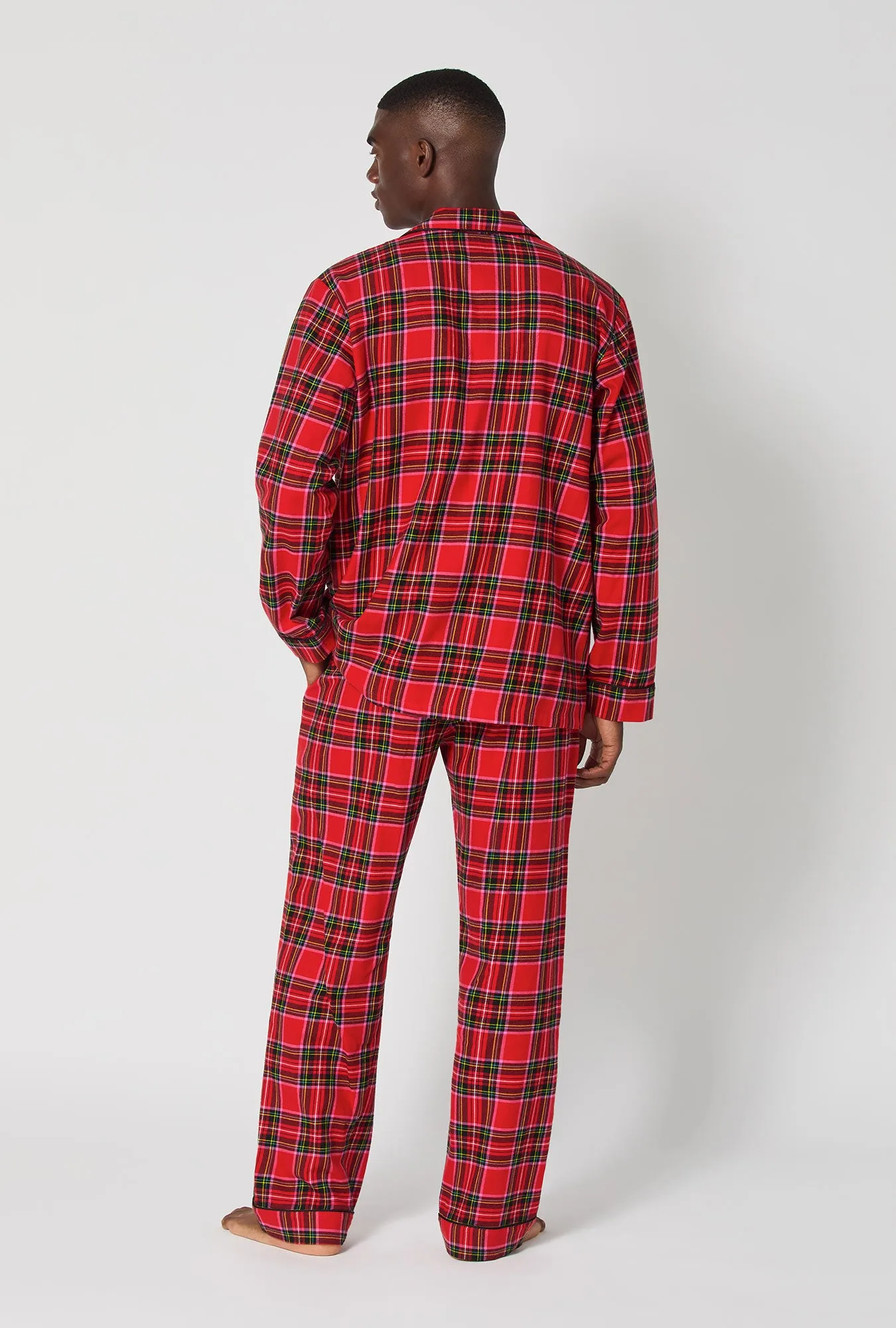 BedHead X Mr. Turk Christmas Plaid Men's Long Sleeve Classic Woven Portuguese Flannel PJ Set sold by BedHead product image thumbnail 4
