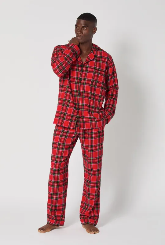 BedHead X Mr. Turk Christmas Plaid Men's Long Sleeve Classic Woven Portuguese Flannel PJ Set sold by BedHead