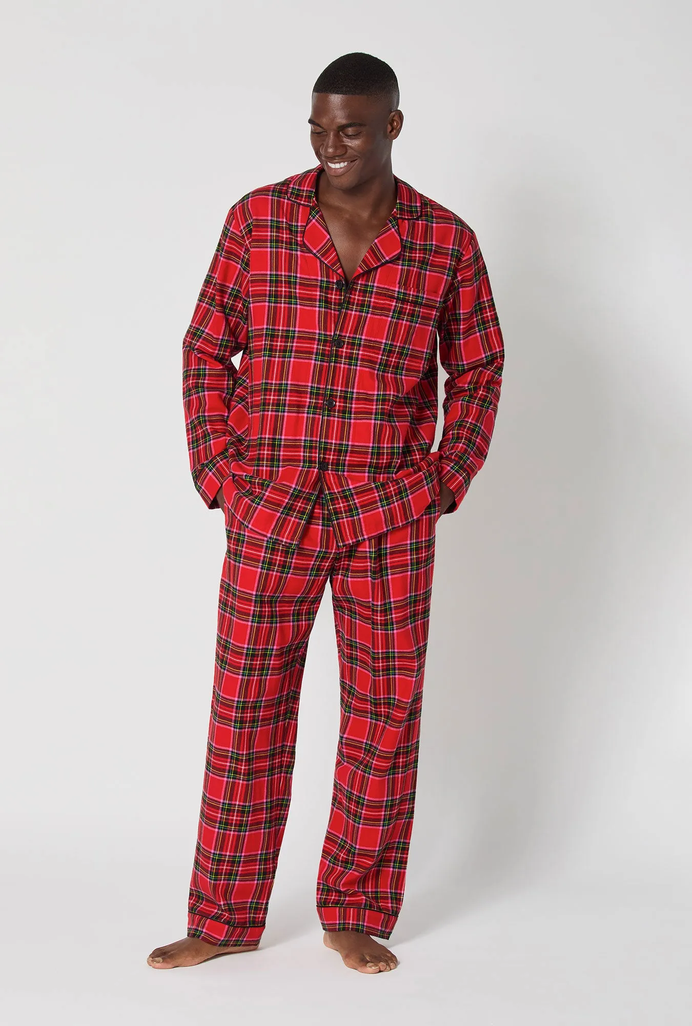 BedHead X Mr. Turk Christmas Plaid Men's Long Sleeve Classic Woven Portuguese Flannel PJ Set sold by BedHead product image thumbnail 2
