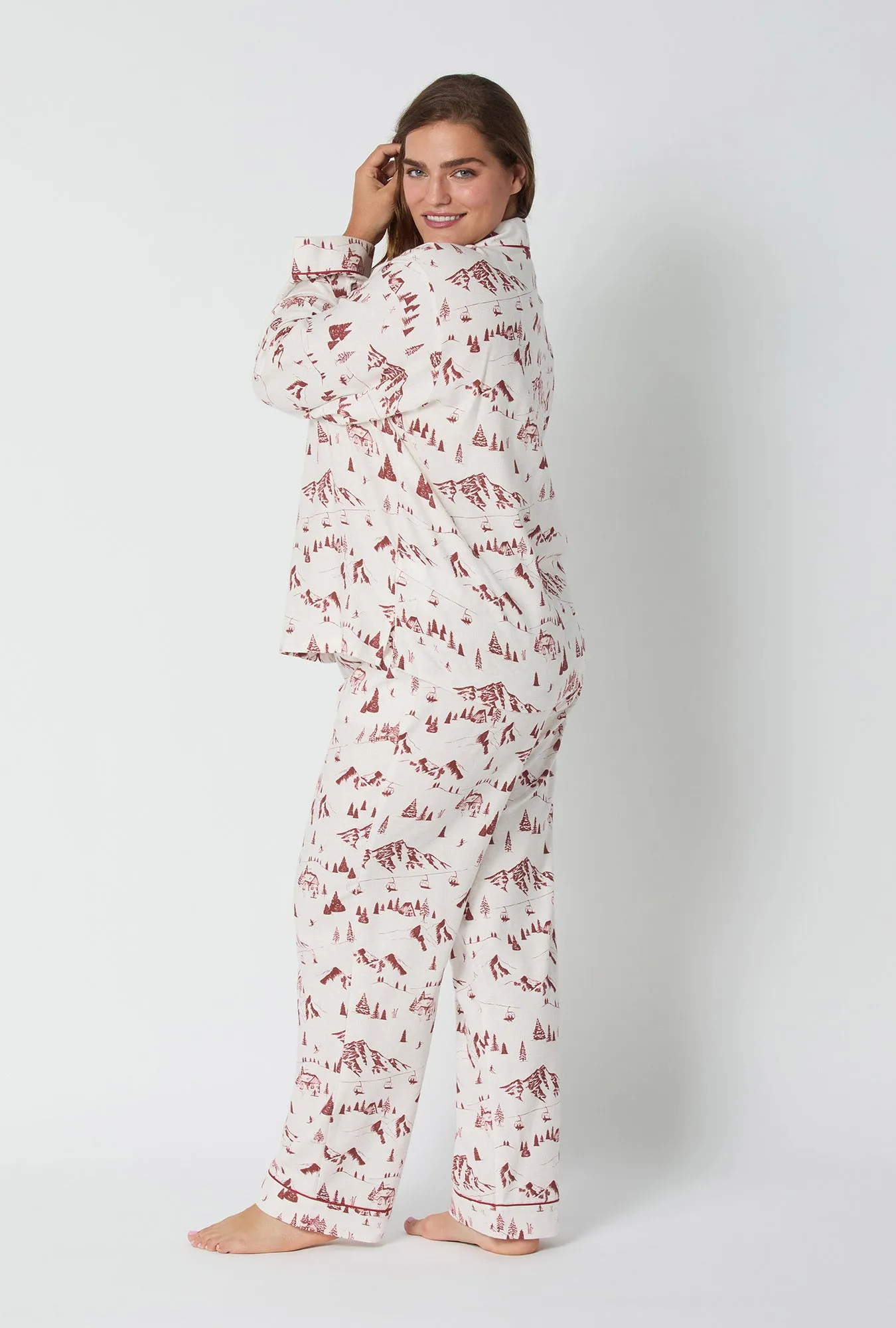 Alpine Toile Long Sleeve Classic Woven Portuguese Flannel PJ Set sold by BedHead product image thumbnail 5