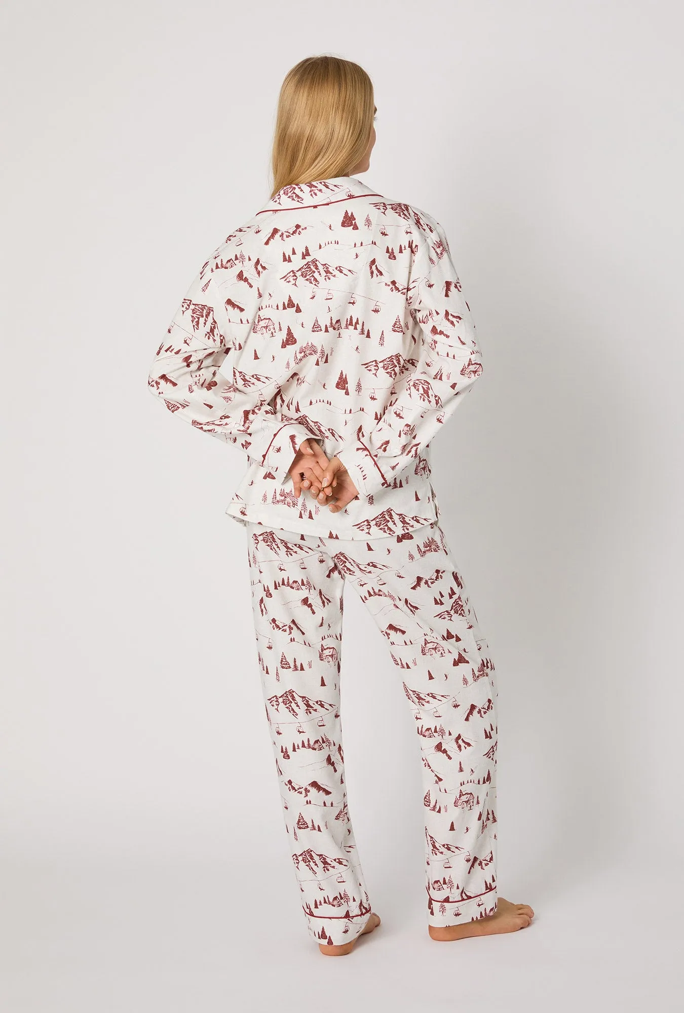 Alpine Toile Long Sleeve Classic Woven Portuguese Flannel PJ Set sold by BedHead product image thumbnail 3