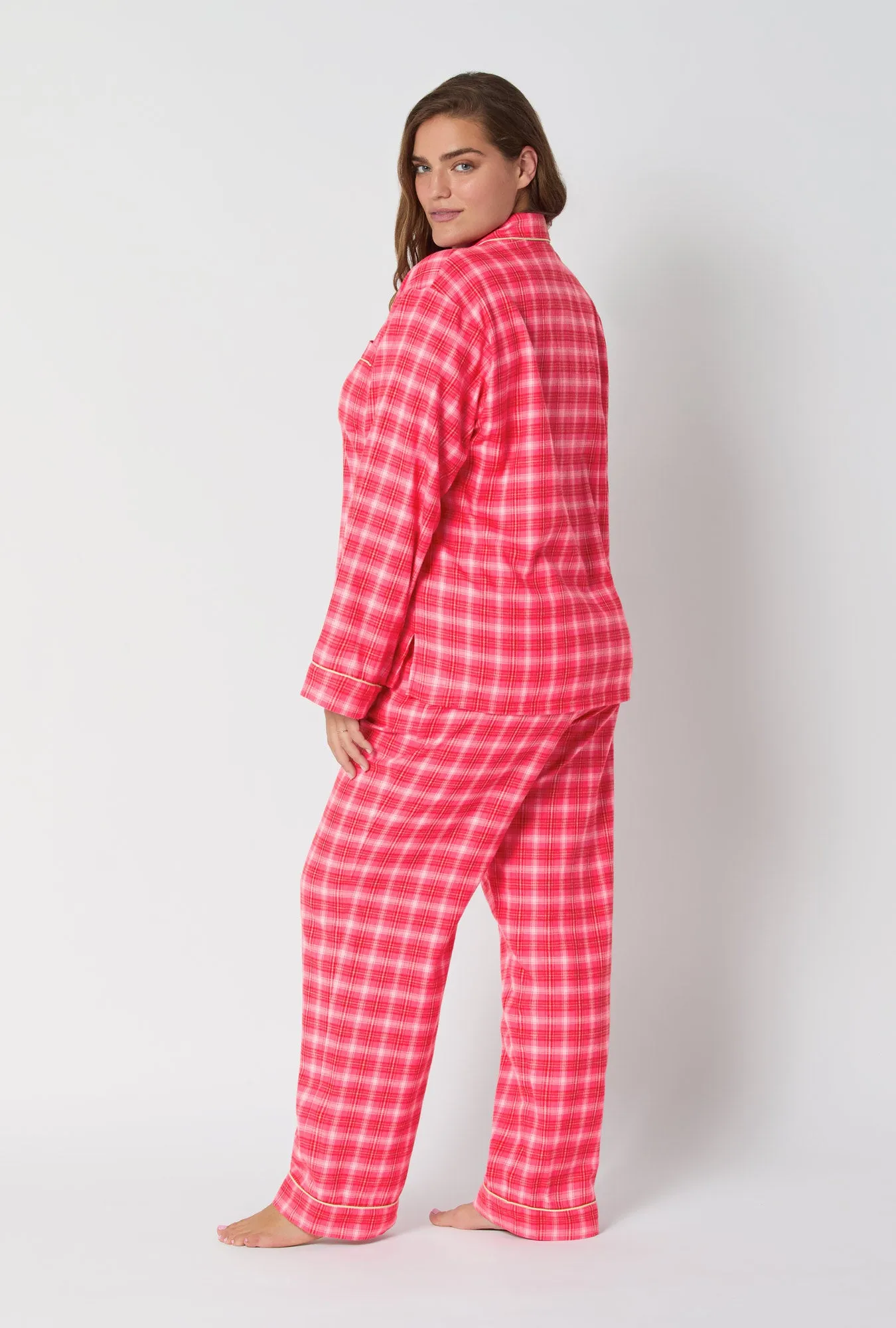 Wonderland Plaid Long Sleeve Classic Woven Portuguese Flannel PJ Set sold by BedHead product image thumbnail 5