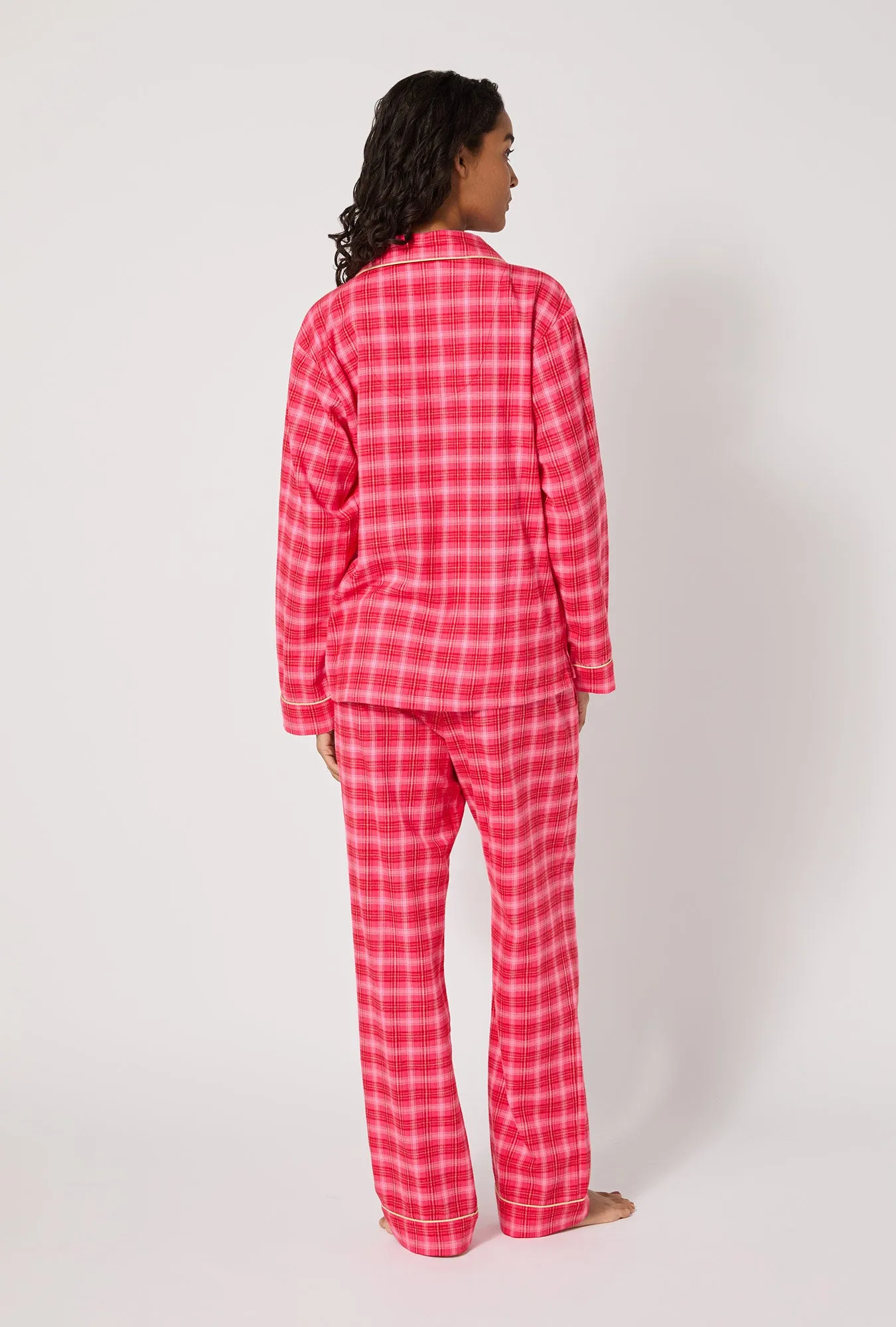 Wonderland Plaid Long Sleeve Classic Woven Portuguese Flannel PJ Set sold by BedHead product image thumbnail 3