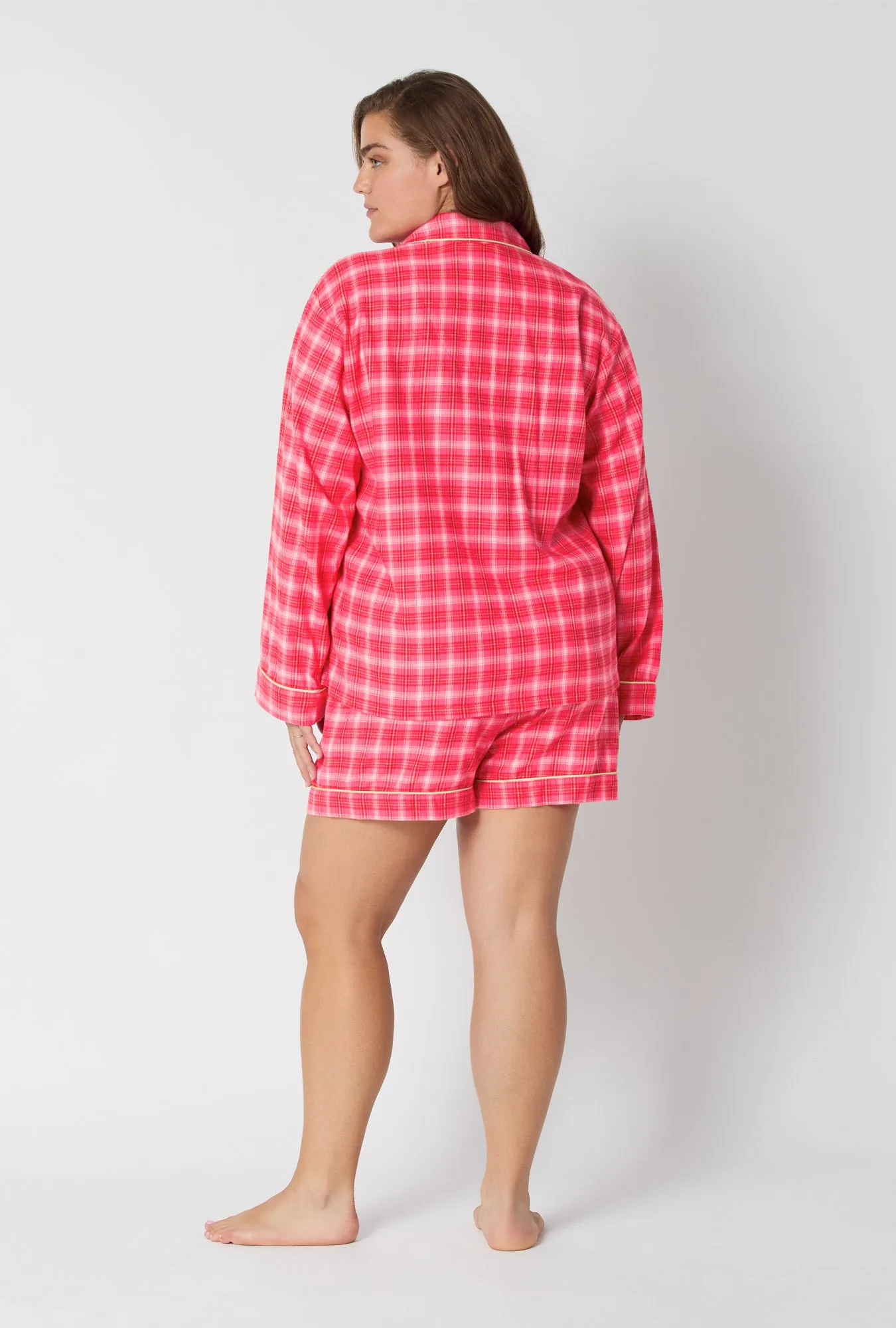 Wonderland Plaid Long Sleeve Classic Shorty Woven Portuguese Flannel PJ Set sold by BedHead product image thumbnail 4