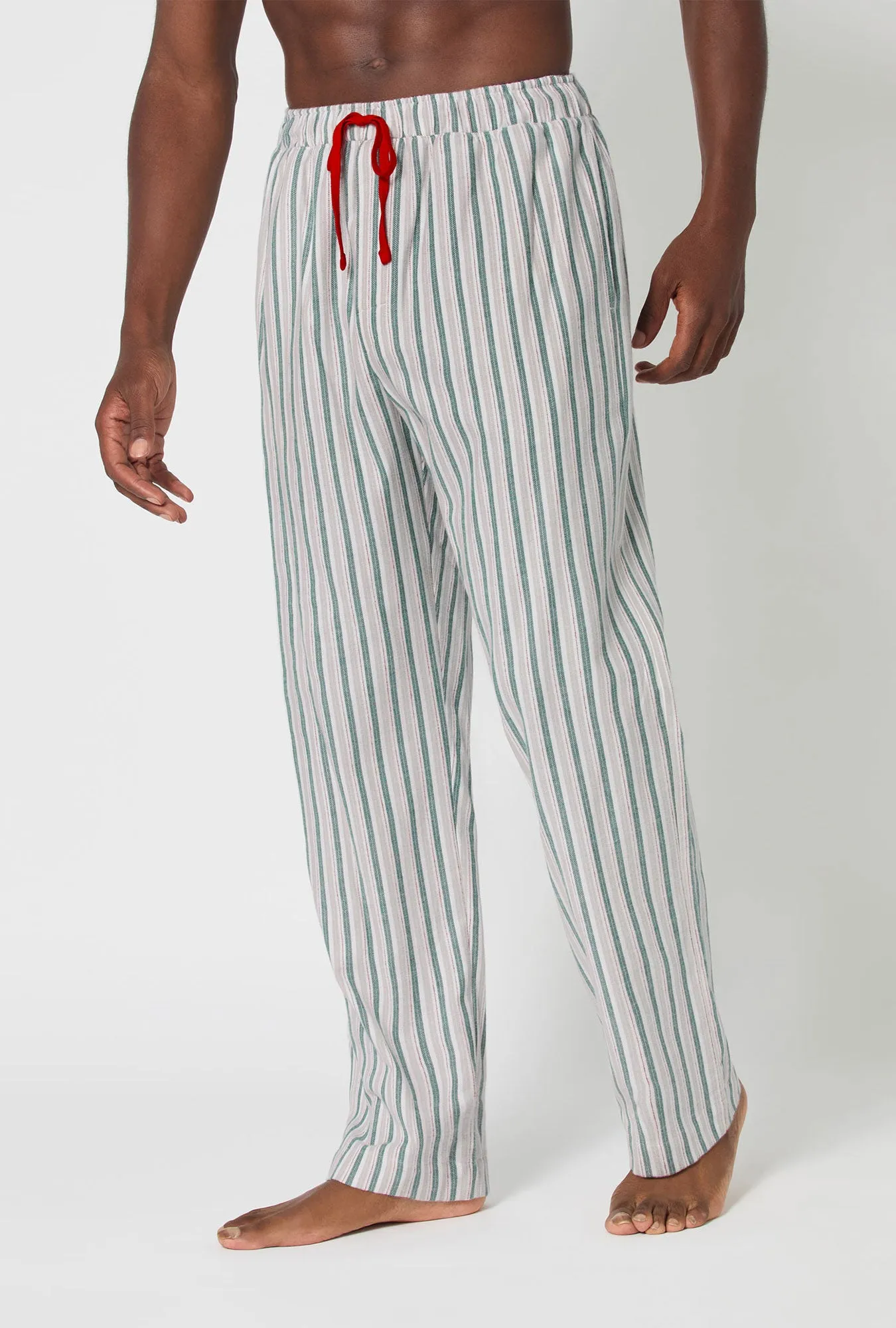 Peppermint Stripe Men's Woven Portuguese Flannel PJ Pant sold by BedHead product image thumbnail 2
