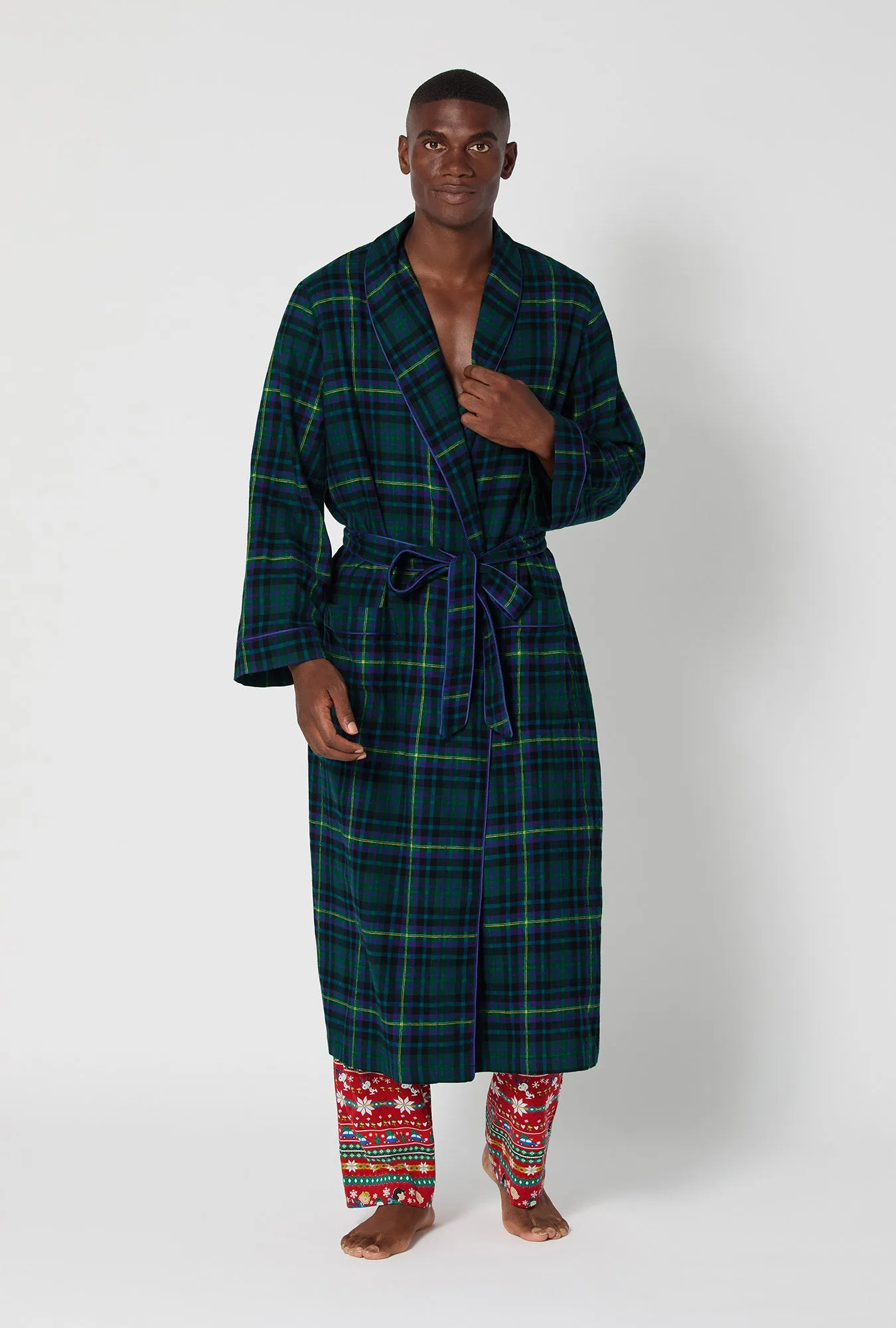 Walden Plaid Unisex Classic Woven Portuguese Flannel Robe de Chambre sold by BedHead product image thumbnail 2