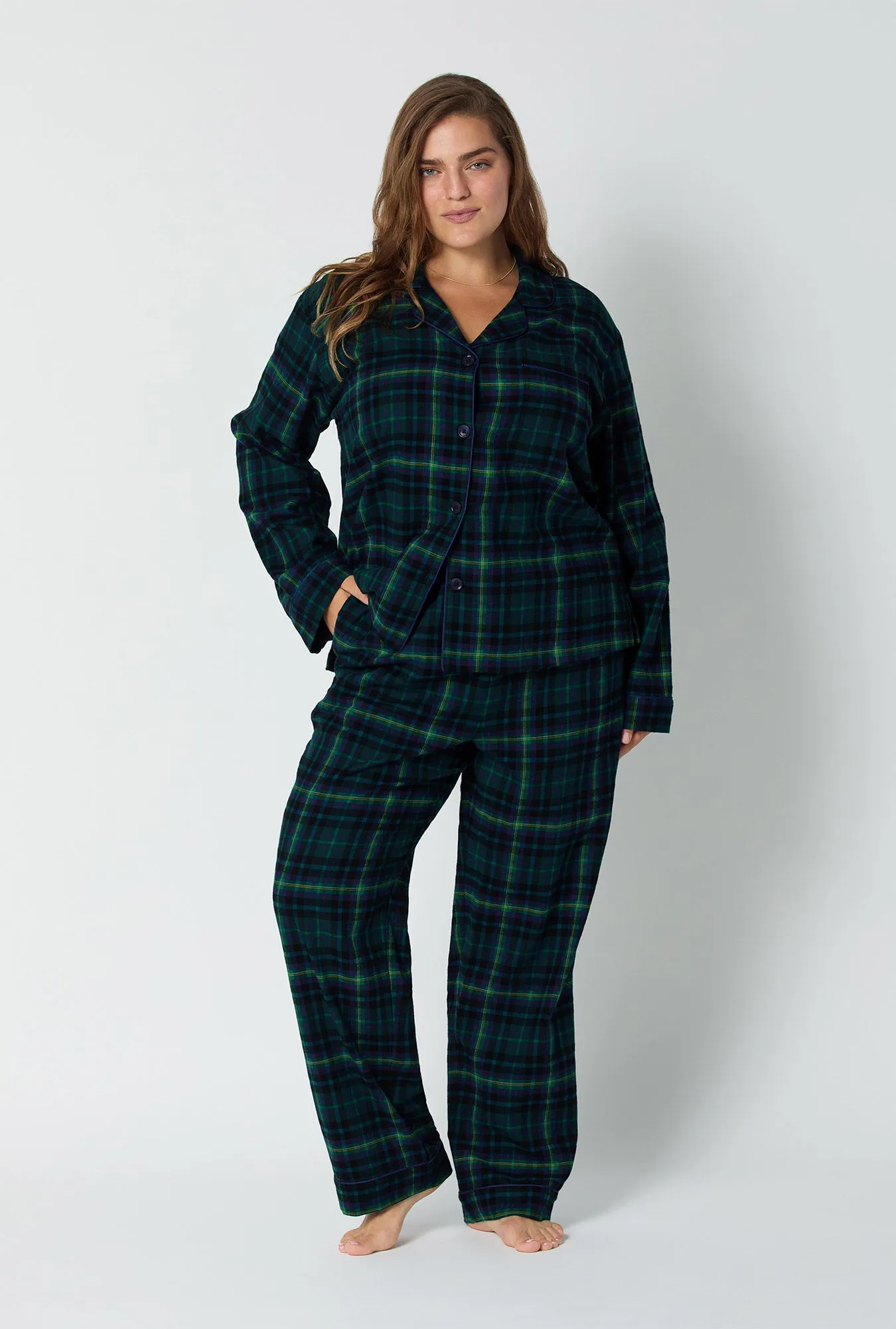 Walden Plaid Long Sleeve Classic Woven Portuguese Flannel PJ Set sold by BedHead product image thumbnail 5