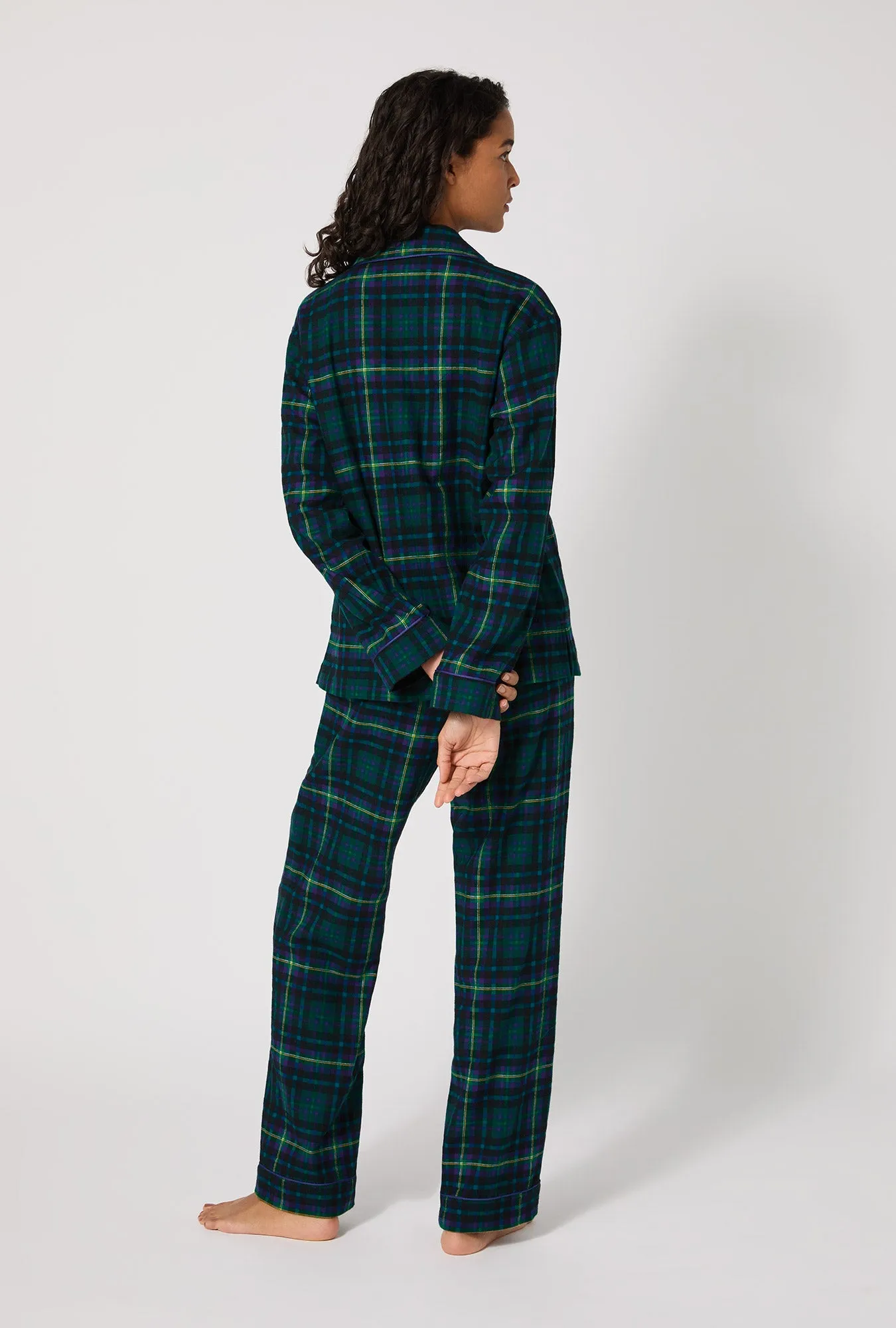 Walden Plaid Long Sleeve Classic Woven Portuguese Flannel PJ Set sold by BedHead product image thumbnail 4