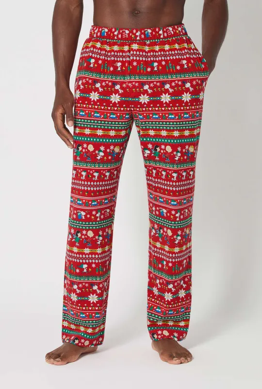 Peanuts® Winter Fairisle Men's Stretch Jersey Pj Pant sold by BedHead