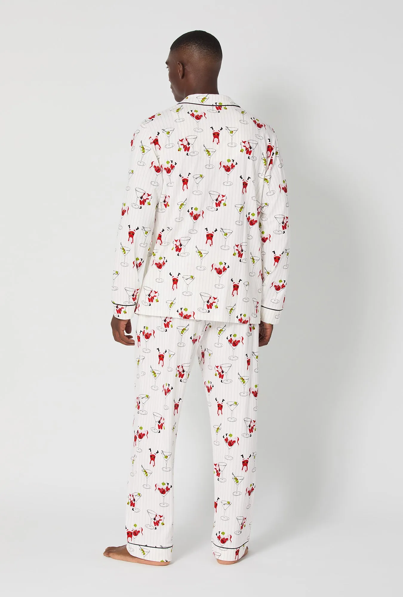 Tipsy Santa Men's Long Sleeve Classic Stretch Jersey Pj Set sold by BedHead product image thumbnail 3