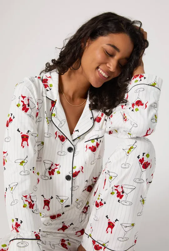 Tipsy Santa Long Sleeve Classic Stretch Jersey Pj Set sold by BedHead