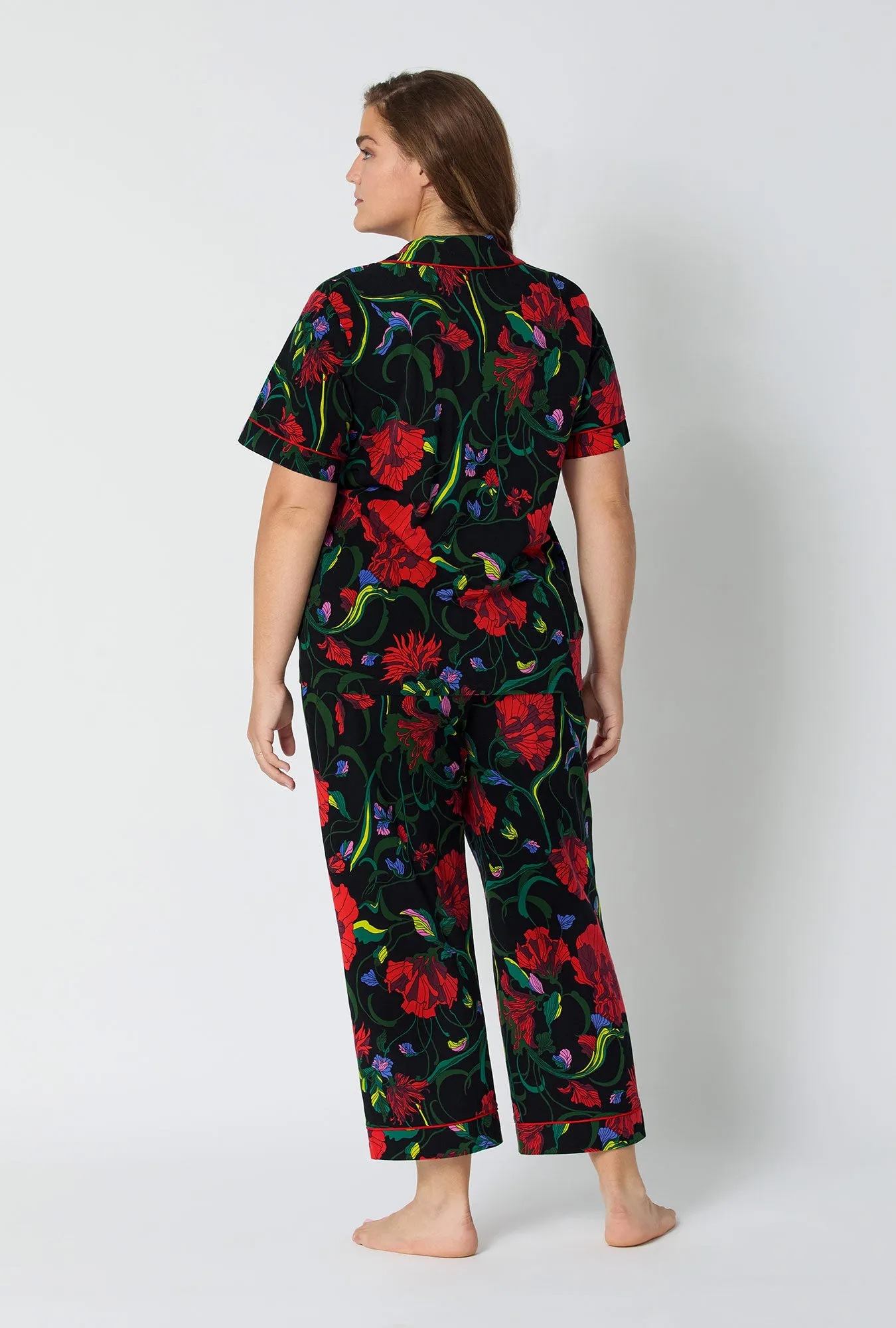 BedHead X Trina Turk Haute Floral Short Sleeve Classic Stretch Jersey Cropped Pj Set sold by BedHead product image thumbnail 5
