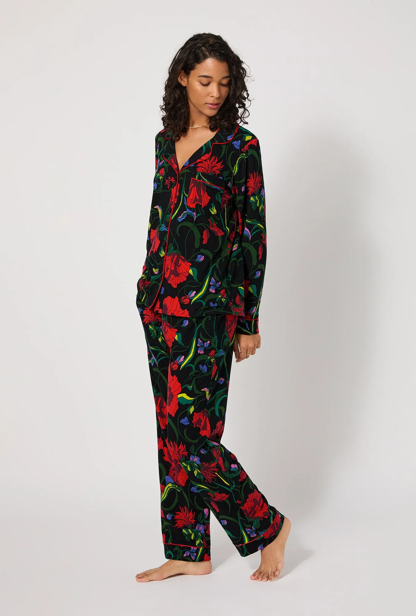 BedHead X Trina Turk Haute Floral Long Sleeve Classic Stretch Jersey Pj Set sold by BedHead product image thumbnail 2
