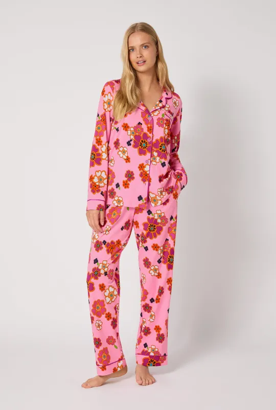 BedHead x Trina Turk Resort Floral Long Sleeve Classic Stretch Jersey Pj Set sold by BedHead