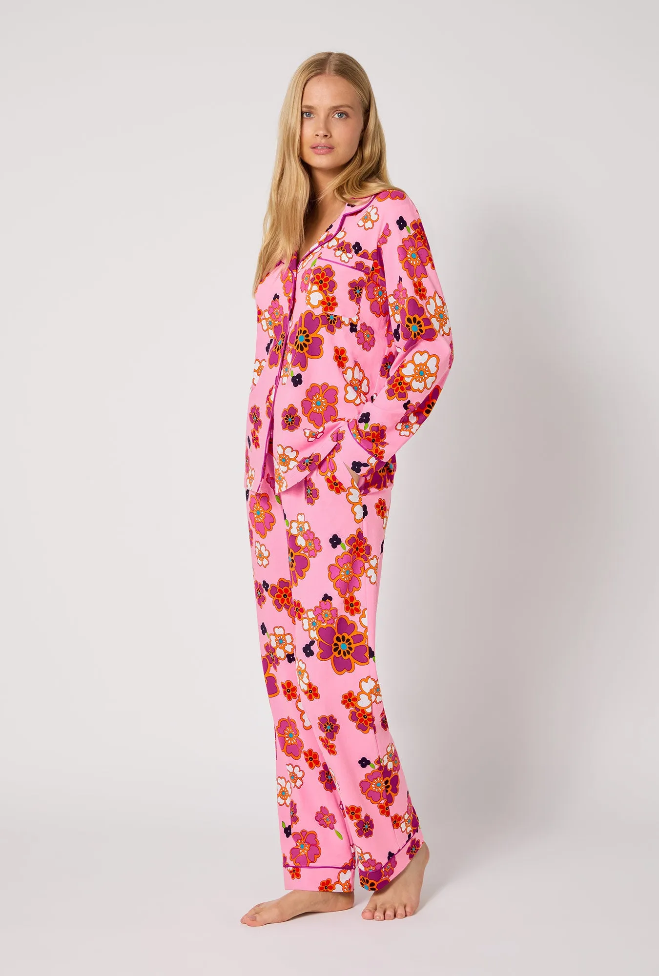 BedHead x Trina Turk Resort Floral Long Sleeve Classic Stretch Jersey Pj Set sold by BedHead product image thumbnail 2