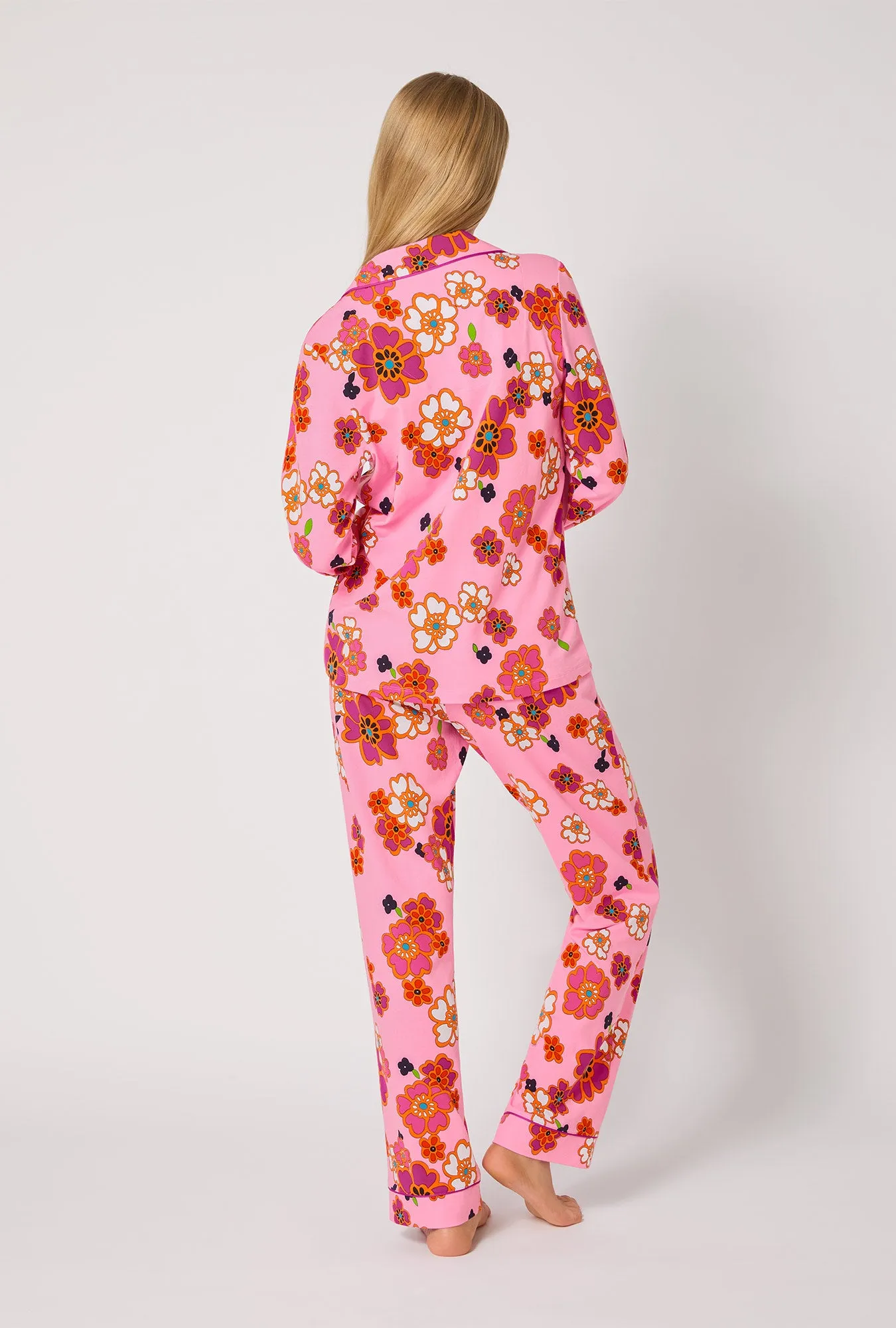 BedHead x Trina Turk Resort Floral Long Sleeve Classic Stretch Jersey Pj Set sold by BedHead product image thumbnail 3