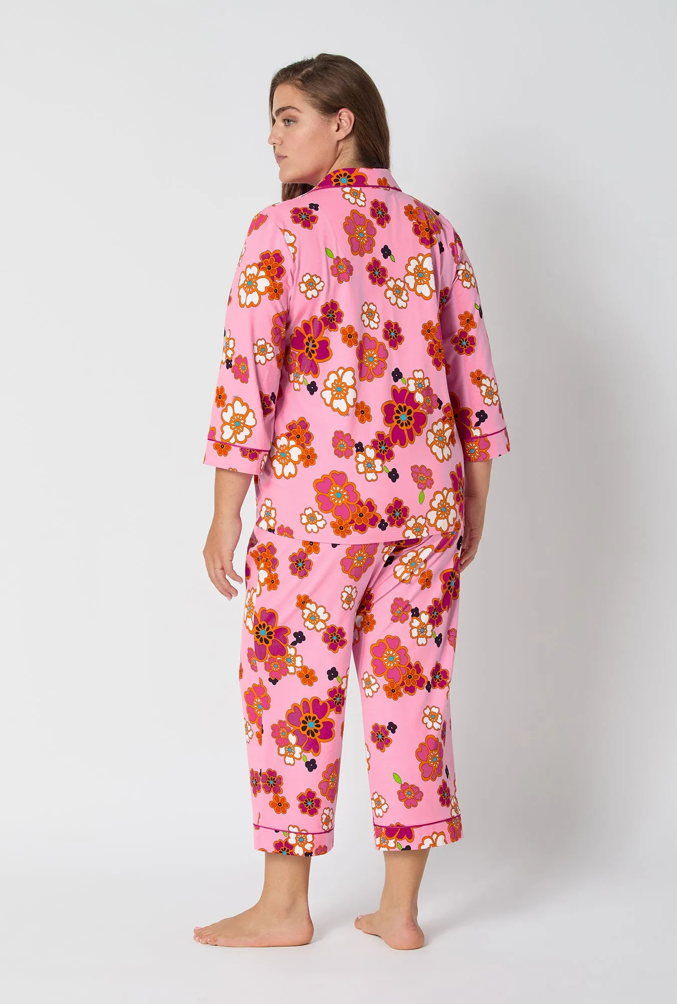 BedHead x Trina Turk Resort Floral 3/4 Sleeve Classic Stretch Jersey Cropped Pj Set sold by BedHead product image thumbnail 5