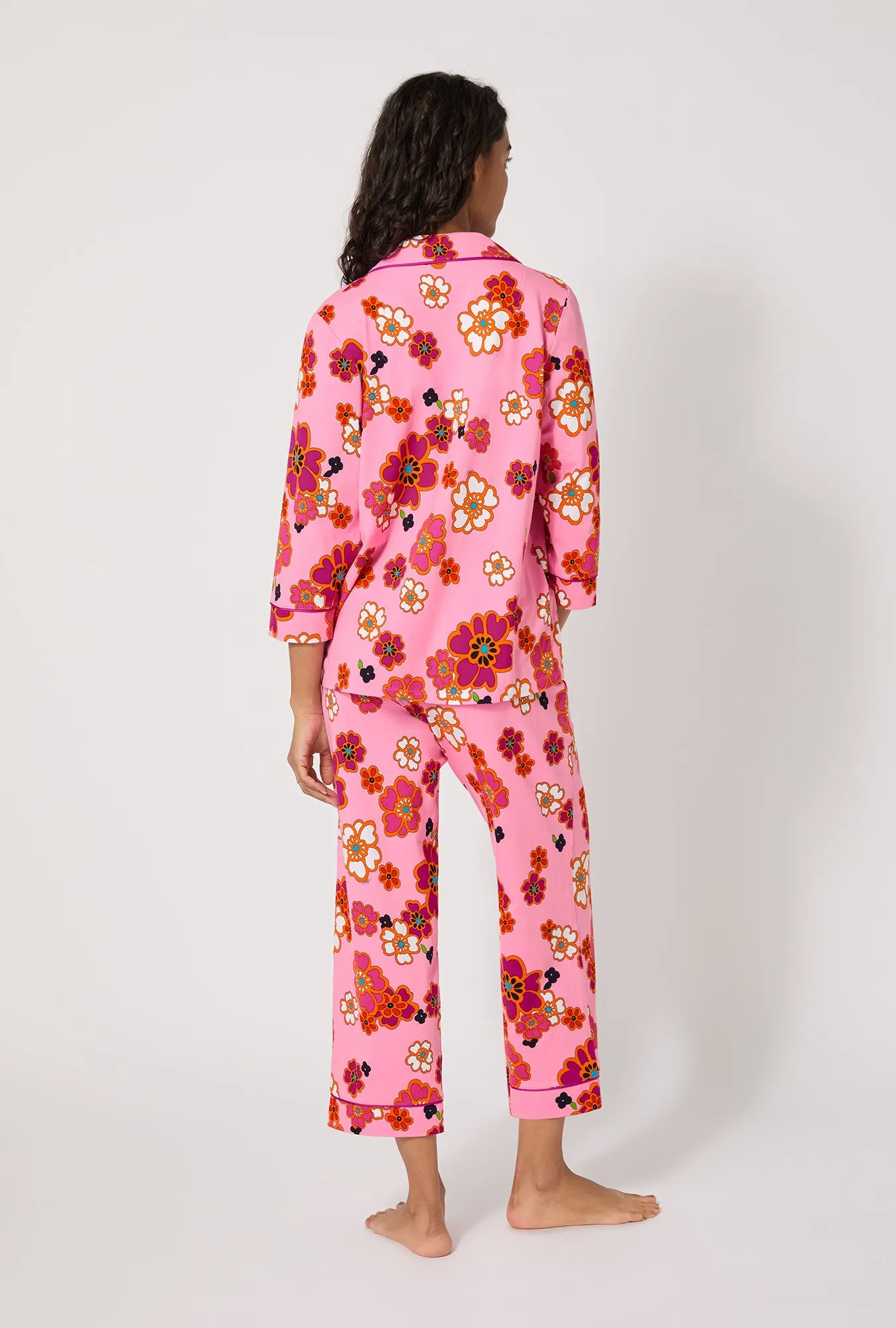 BedHead x Trina Turk Resort Floral 3/4 Sleeve Classic Stretch Jersey Cropped Pj Set sold by BedHead product image thumbnail 4