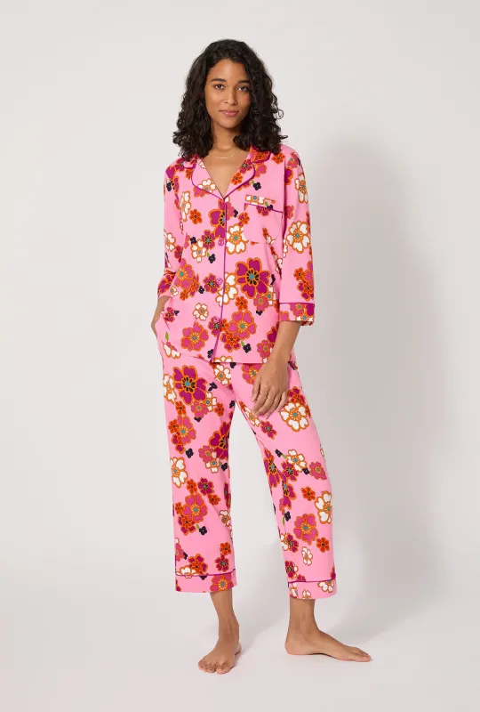 BedHead x Trina Turk Resort Floral 3/4 Sleeve Classic Stretch Jersey Cropped Pj Set sold by BedHead