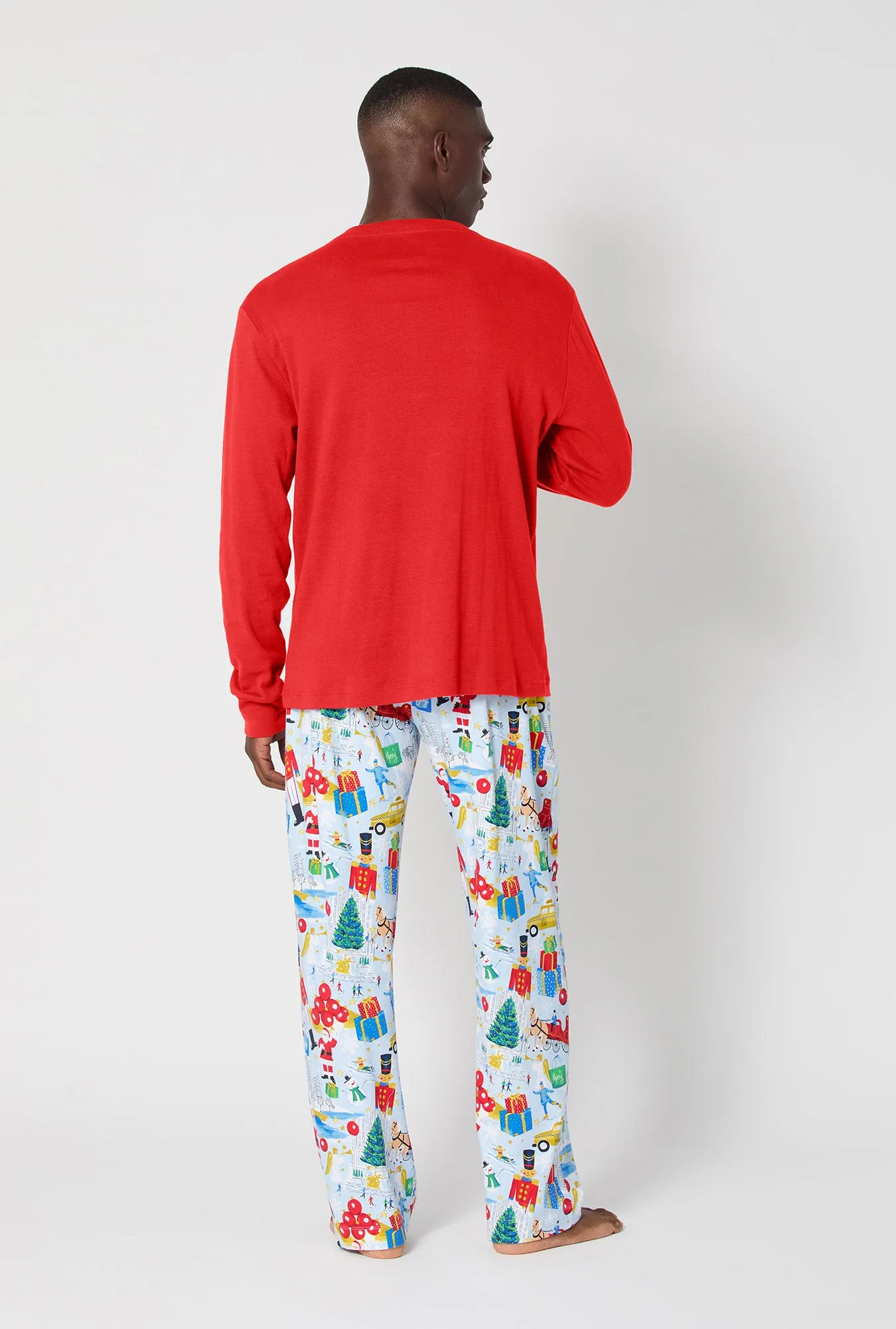 A City Christmas Men's Long Sleeve Henley Stretch Jersey Pj Set sold by BedHead product image thumbnail 4