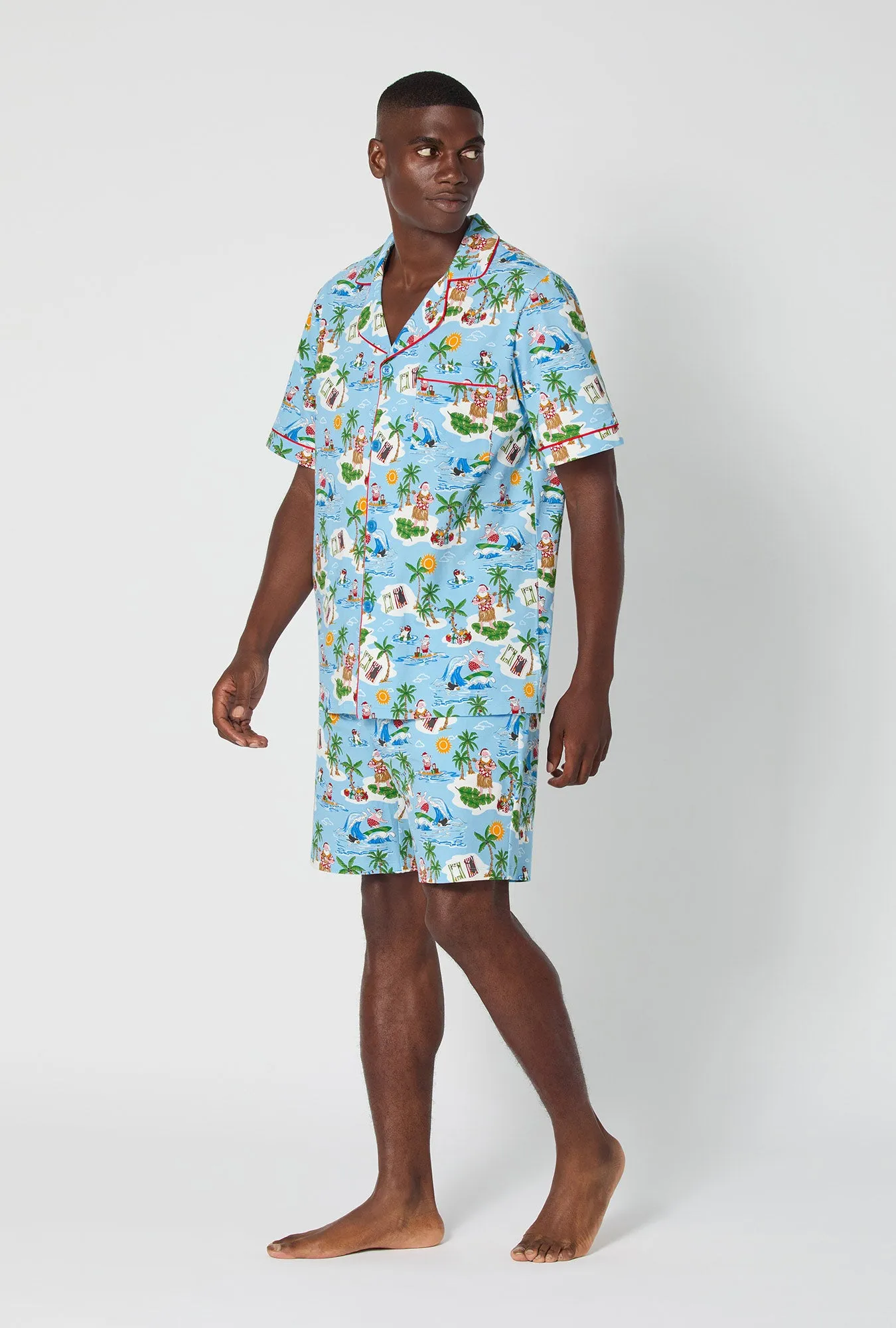 Surfin' Santa Men's Short Sleeve Classic Stretch Jersey Short Pj Set sold by BedHead product image thumbnail 3
