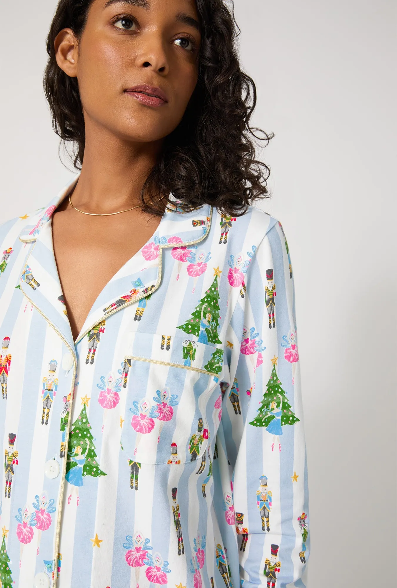 Sugarplum Stripe Long Sleeve Classic Stretch Jersey Pj Set sold by BedHead product image thumbnail 2