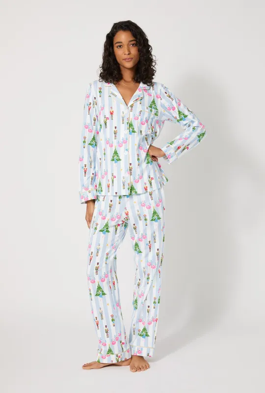Sugarplum Stripe Long Sleeve Classic Stretch Jersey Pj Set sold by BedHead