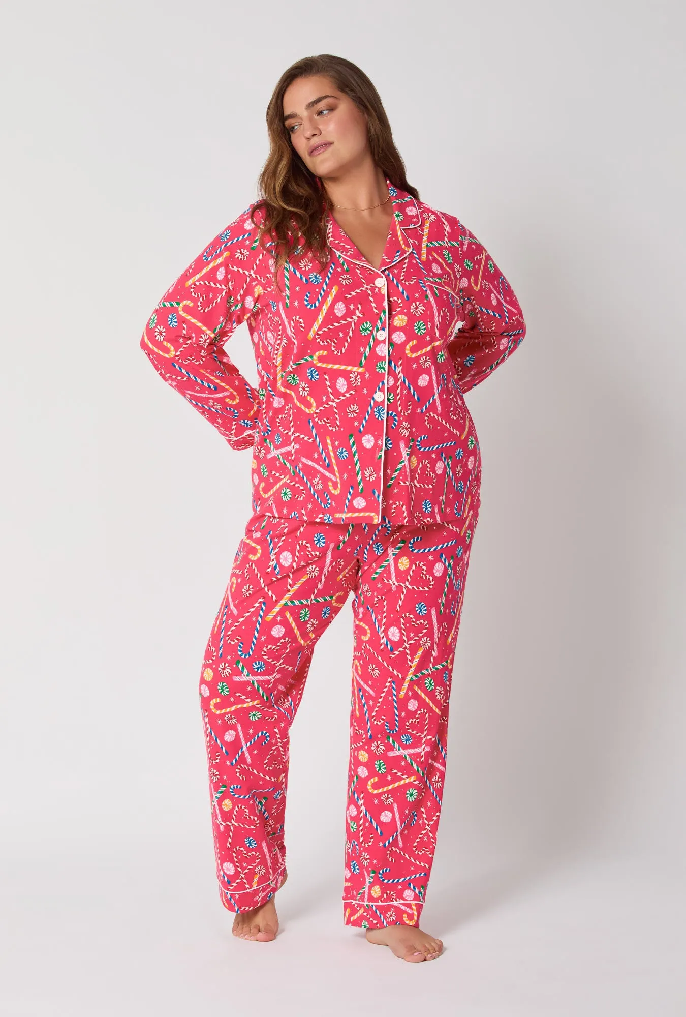Peppermint Twist Long Sleeve Classic Stretch Jersey Pj Set sold by BedHead product image thumbnail 5