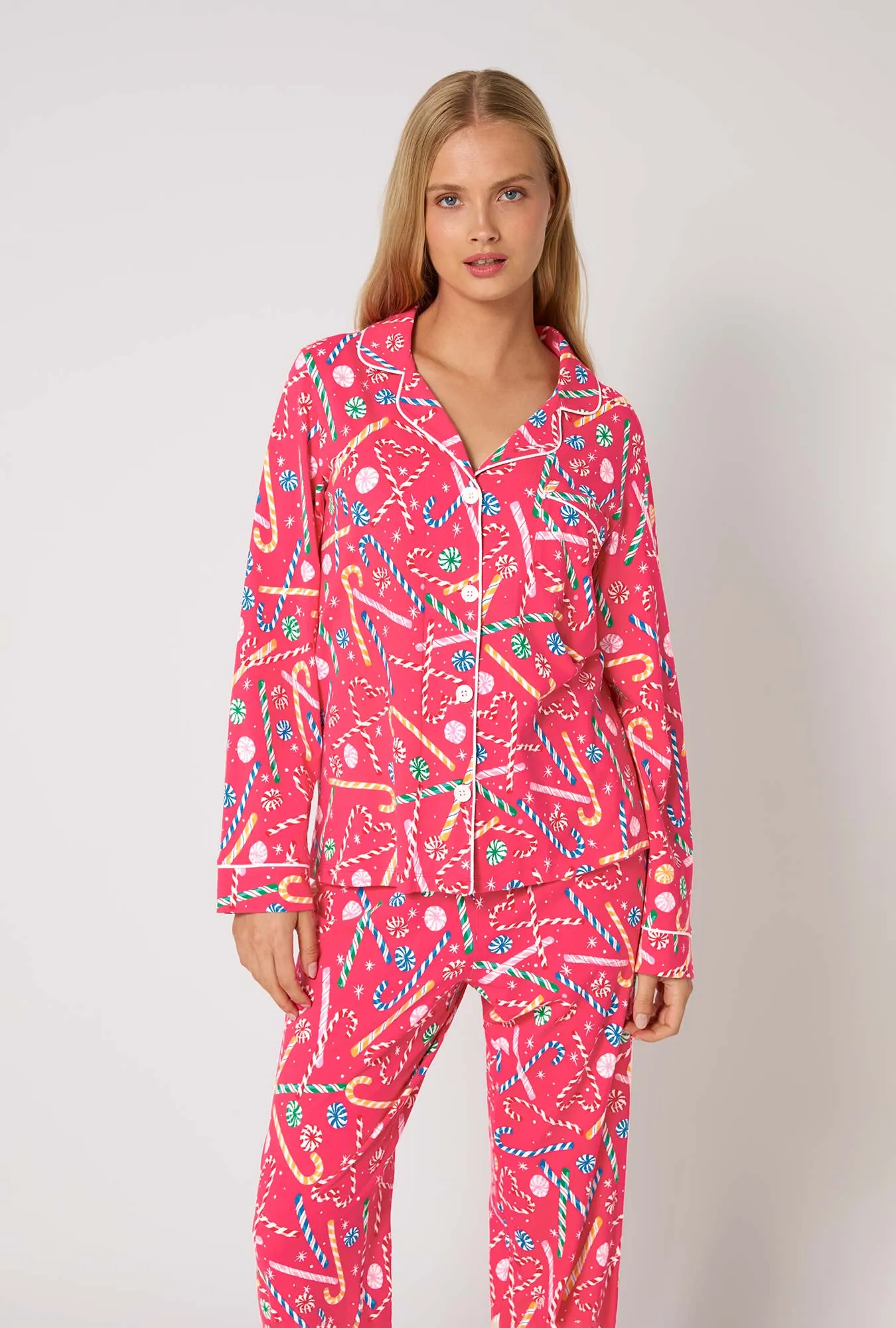 Peppermint Twist Long Sleeve Classic Stretch Jersey Pj Set sold by BedHead product image thumbnail 2